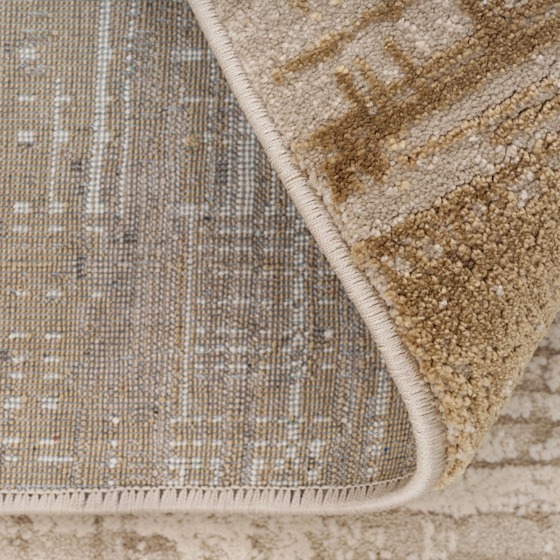 Beige Neutral Border Living Room Rug - Layla - Image 6