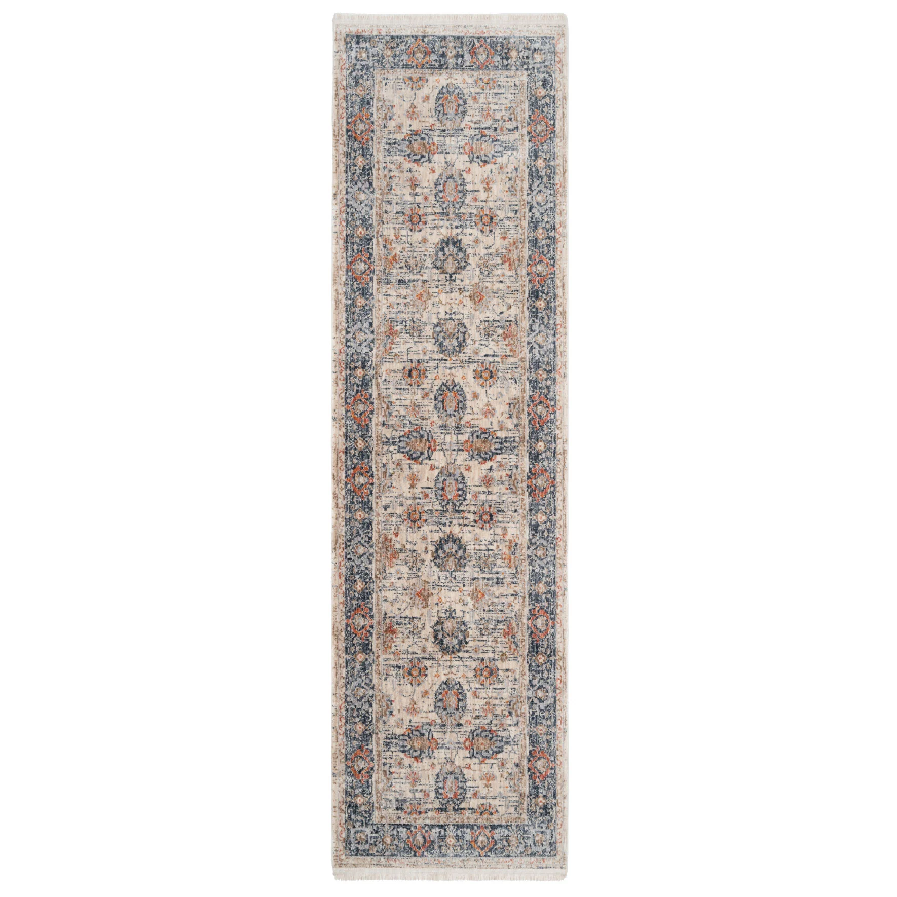 Blue Foral Motif Area Rug - Nava - Image 11