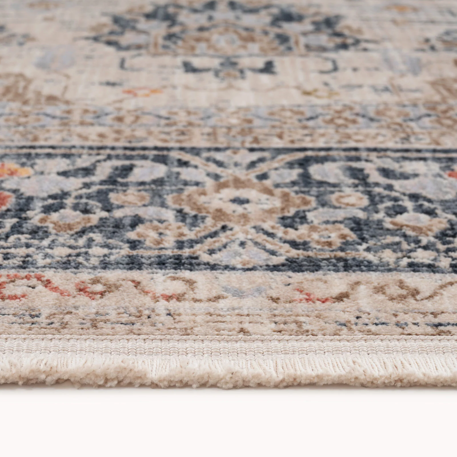 Blue Foral Motif Area Rug - Nava - Image 5
