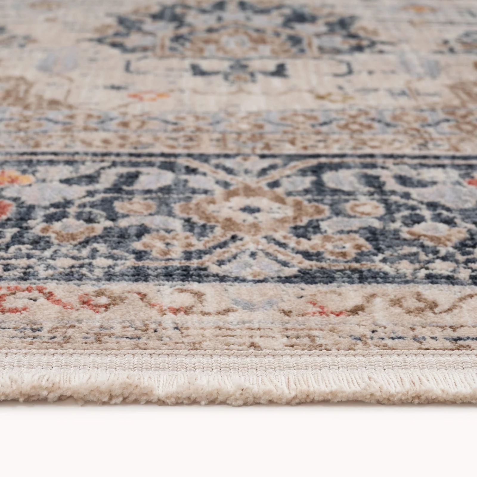 Blue Foral Motif Runner Rug - Image 3