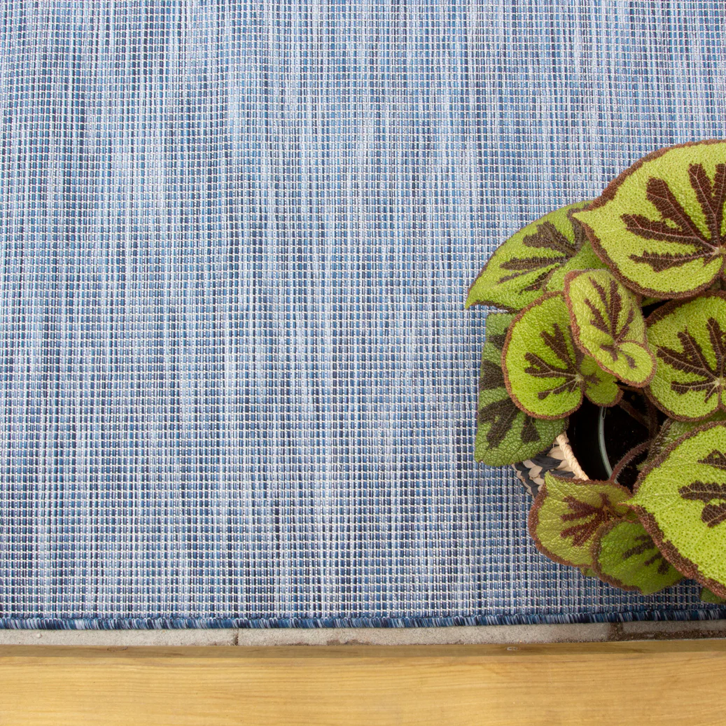 Blue Mottled Indoor | Outdoor Rug - Image 5