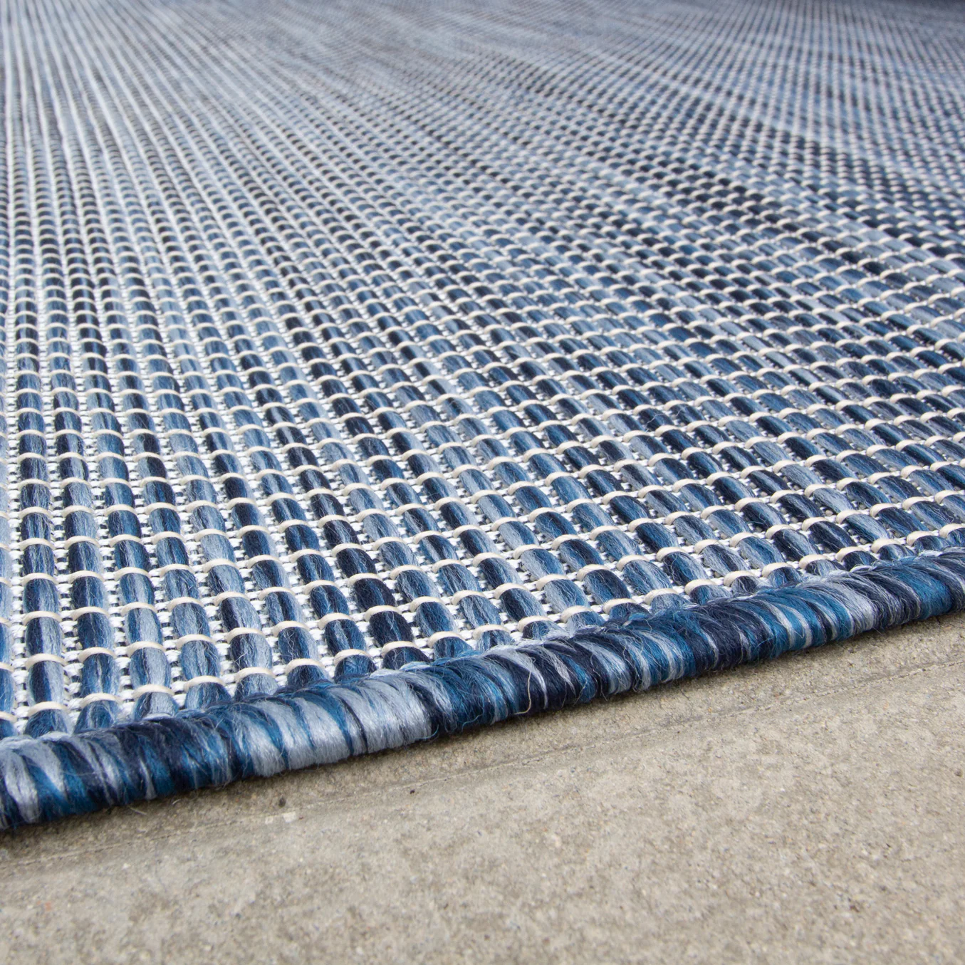 Blue Mottled Indoor | Outdoor Rug - Image 6