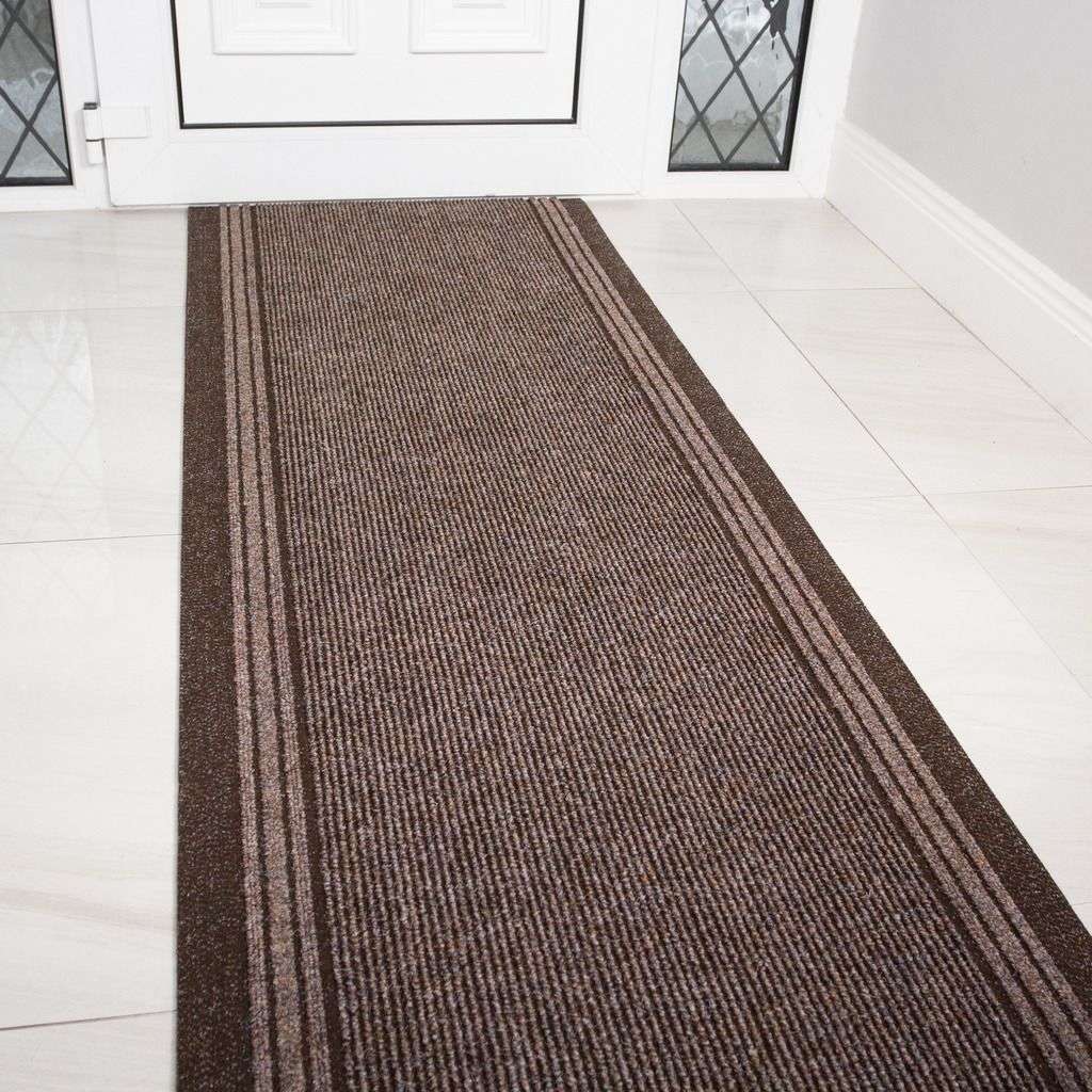 Brown Hard Wearing Runner Rugs 80cm Width - Image 4