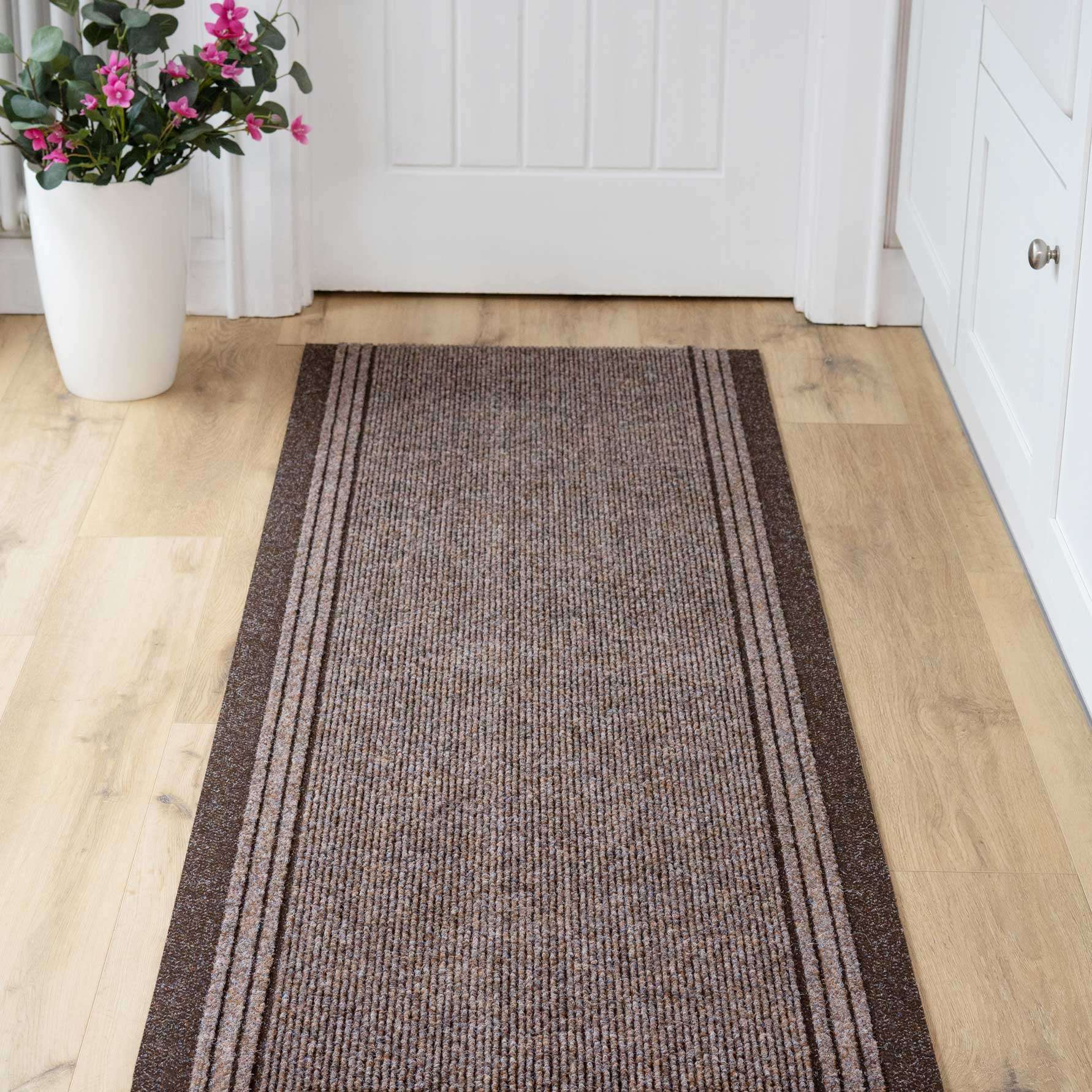 Brown Hard Wearing Runner Rugs 80cm Width - Image 6