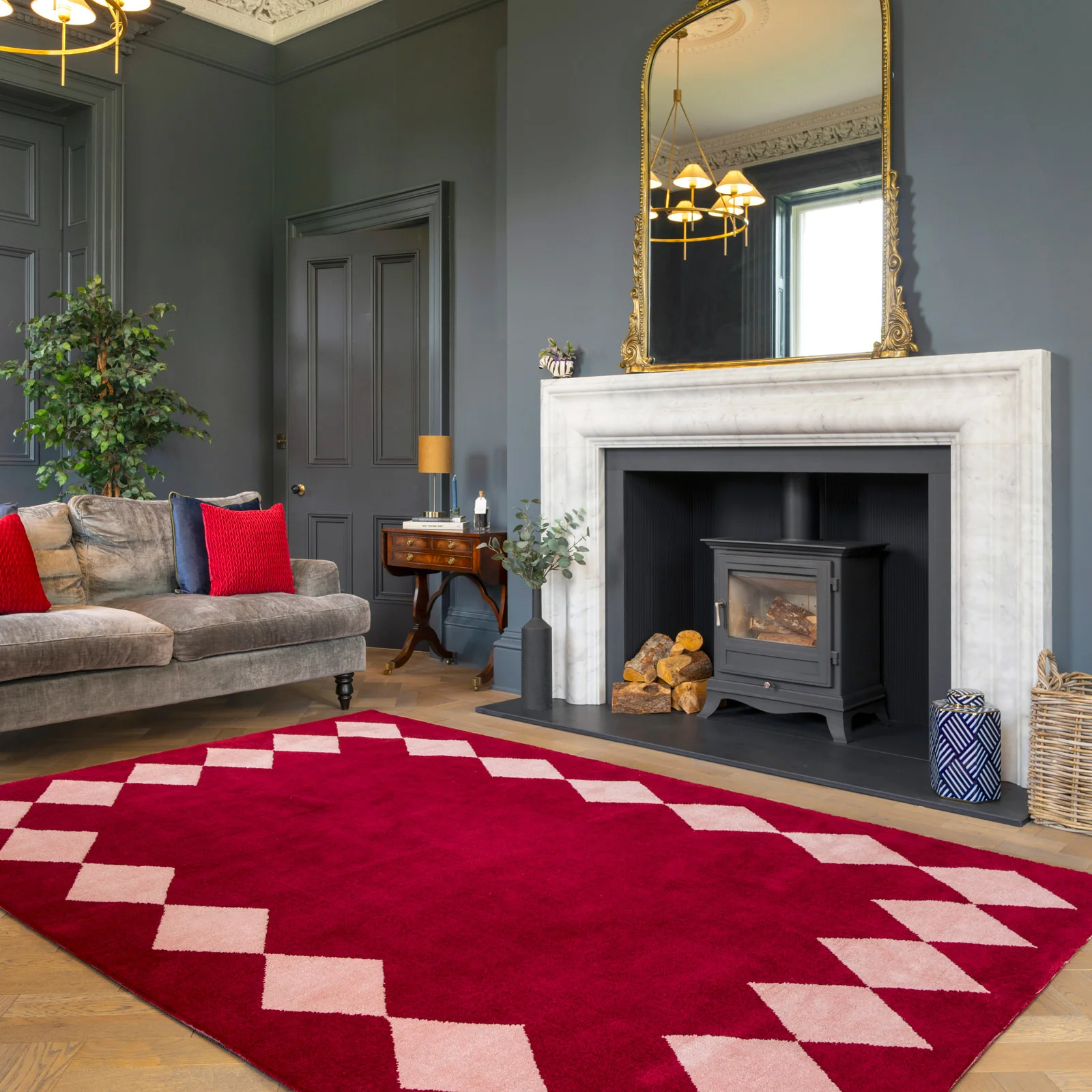 Burgundy Harlequin Rug - Zara - Image 4