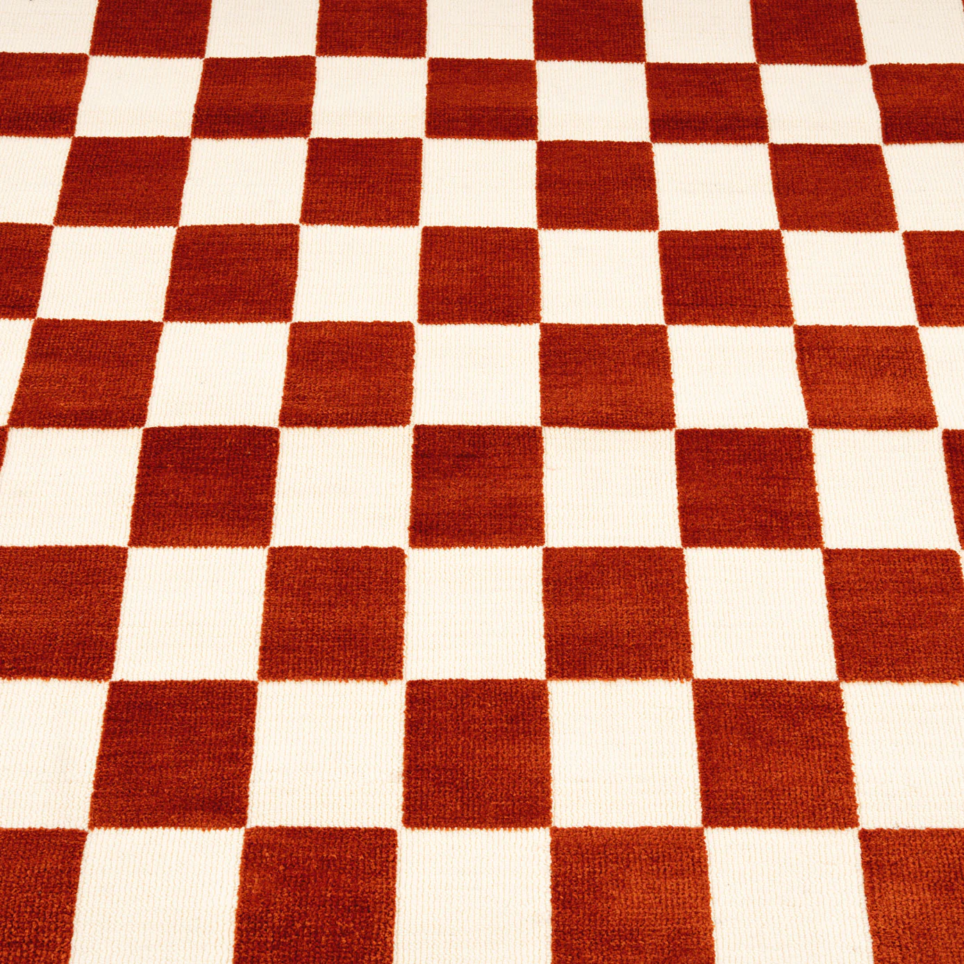 Burnt Orange Retro Checkerboard Rug - Maze Rust - Image 13
