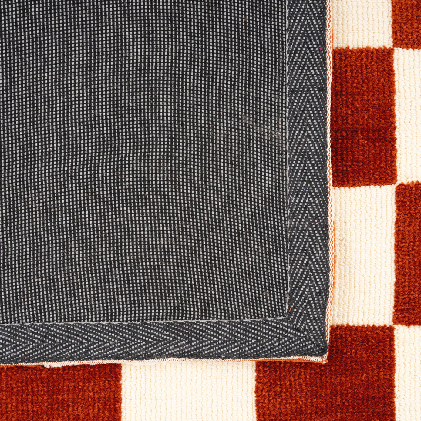 Burnt Orange Retro Checkerboard Rug - Maze Rust - Image 14