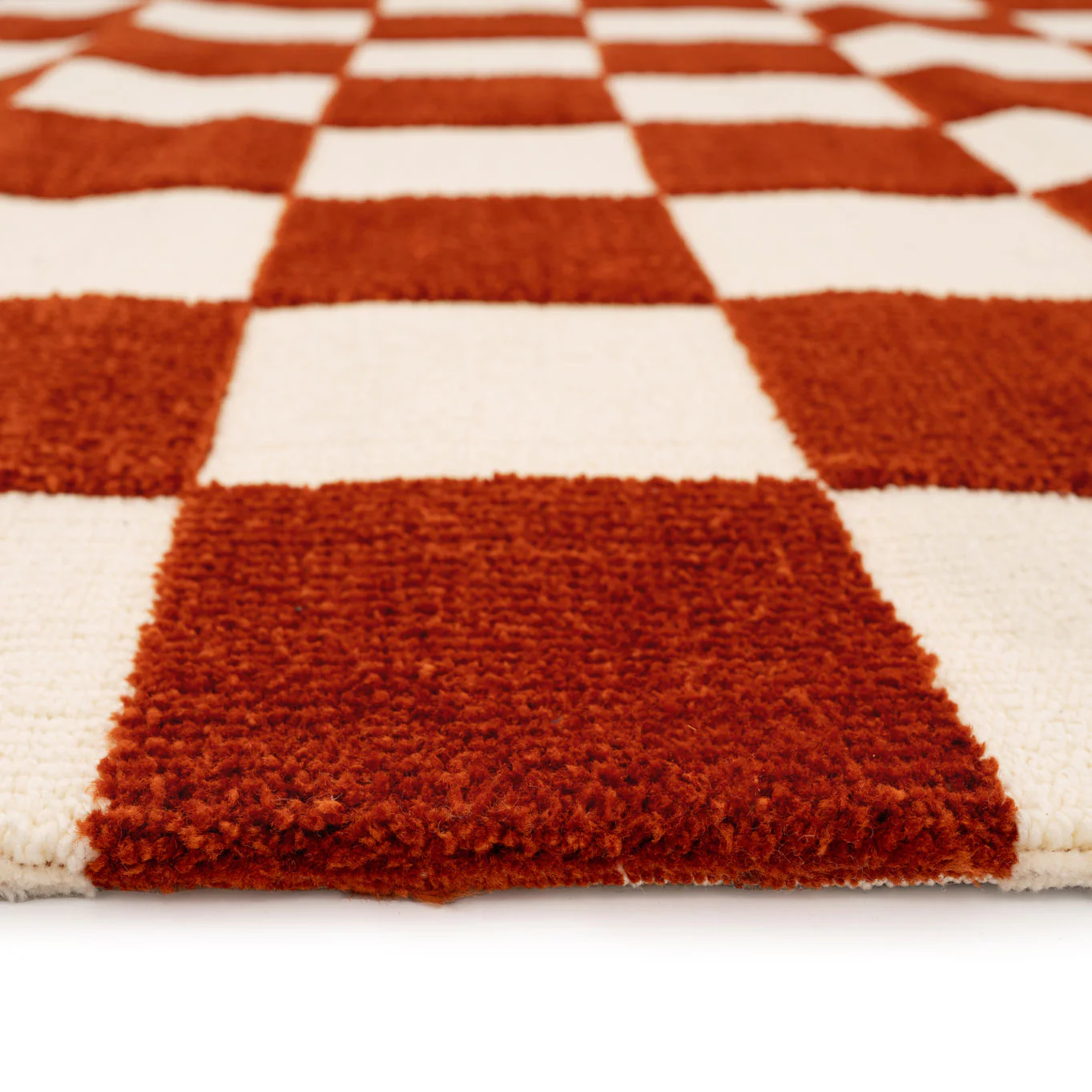 Burnt Orange Retro Checkerboard Rug - Maze Rust - Image 5