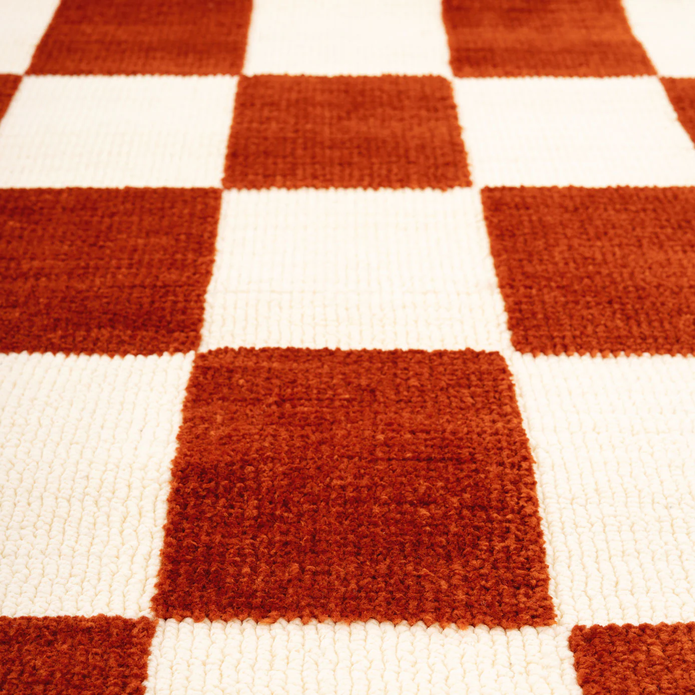 Burnt Orange Retro Checkerboard Rug - Maze Rust - Image 6
