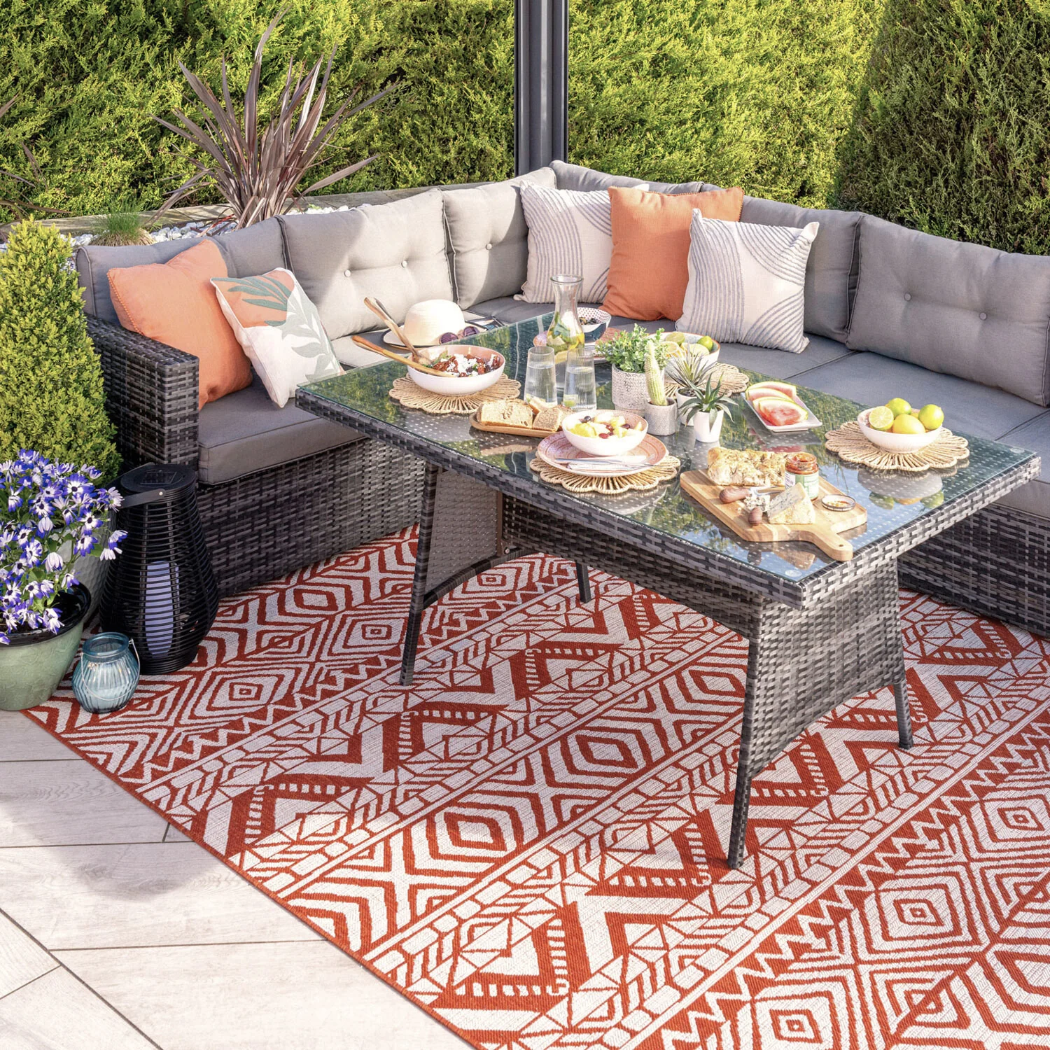 Dark Terra Flatweave Indoor Outdoor Rug - Ruskin - Image 3