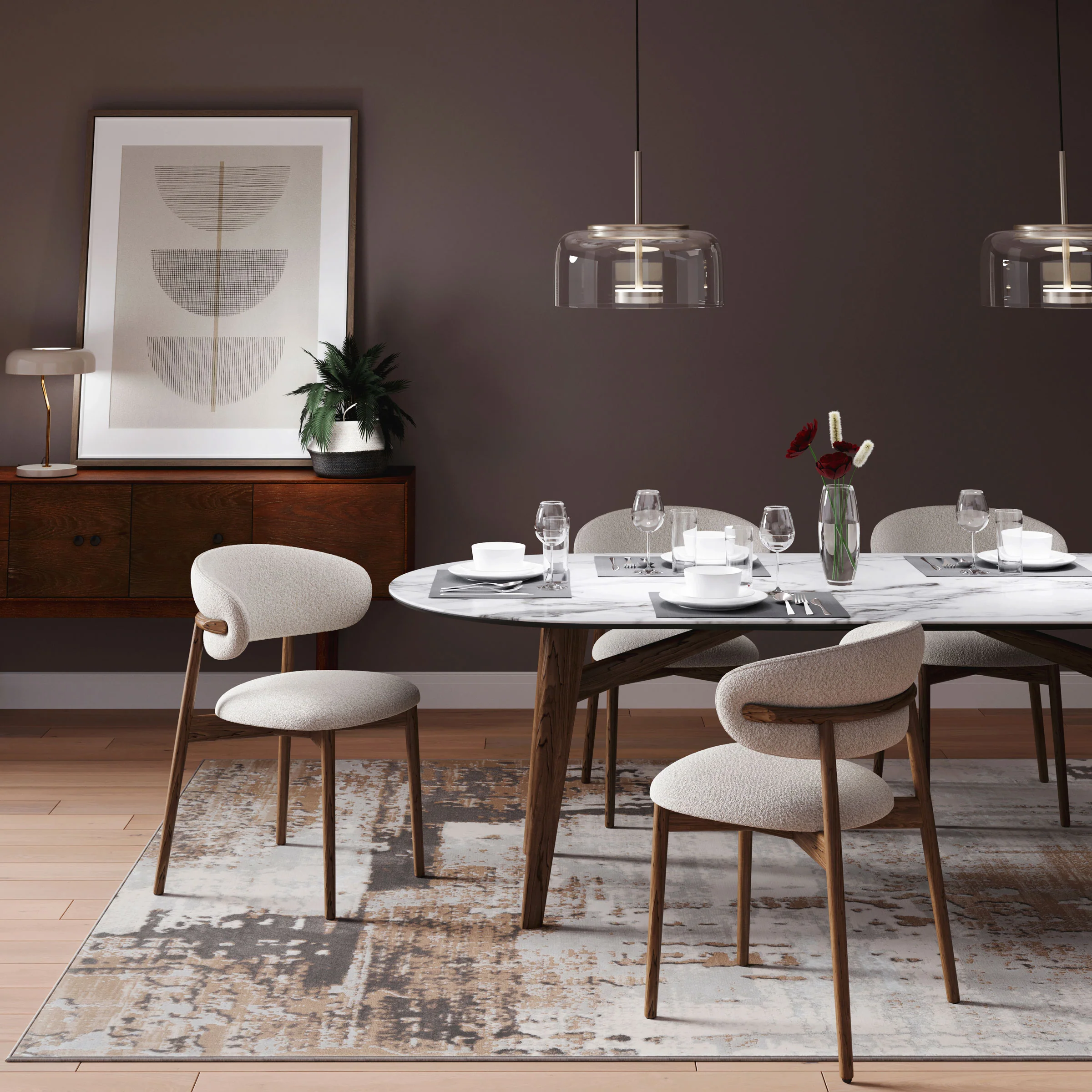 Distressed Abstract Beige Area Rug - Grace - Image 9