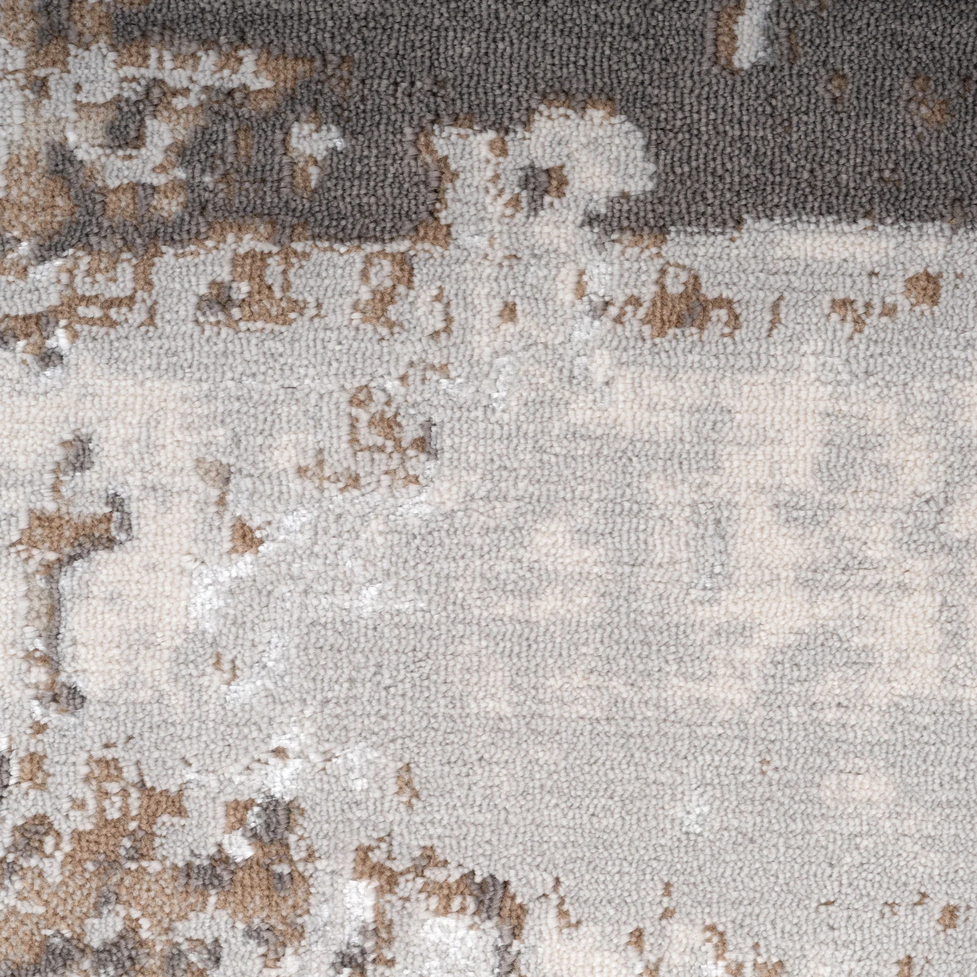 Distressed Abstract Beige Runner Rug - Image 4