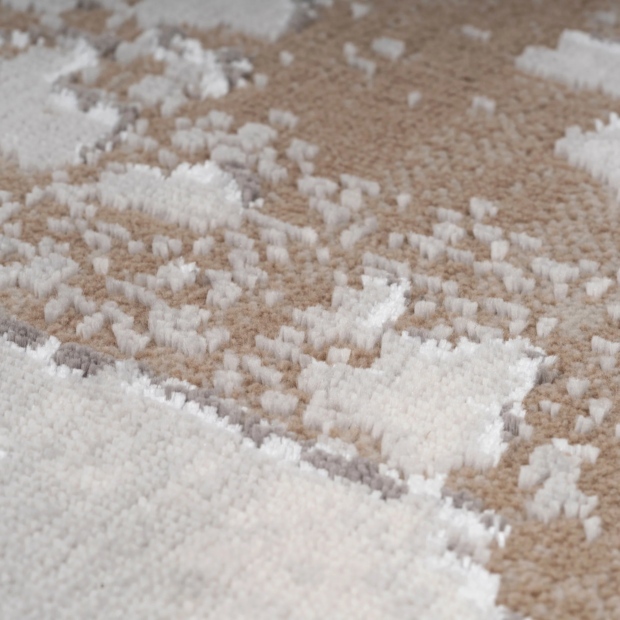 Distressed Abstract Beige Runner Rug - Image 5