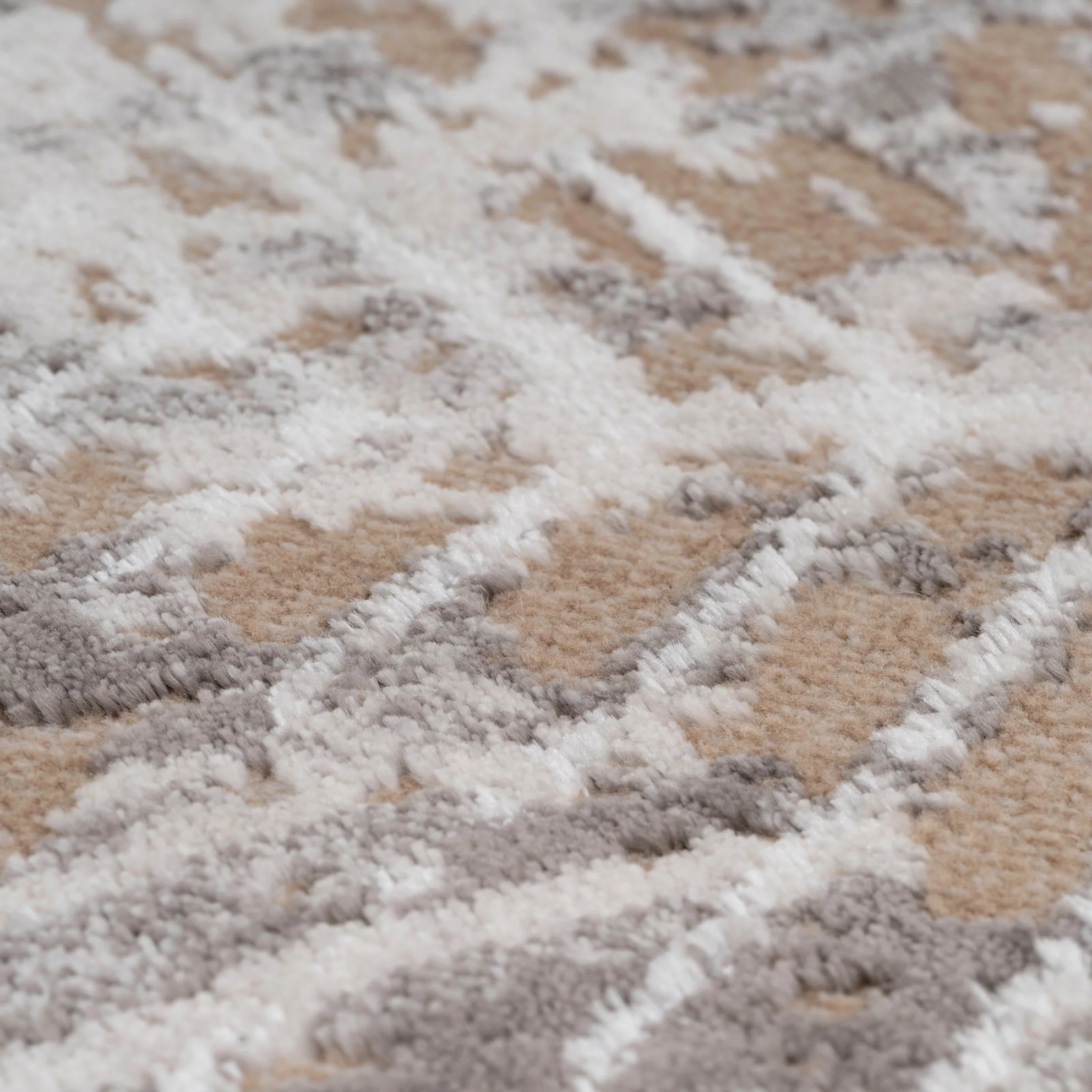 Distressed Beige Art Deco Runner Rug - Image 4