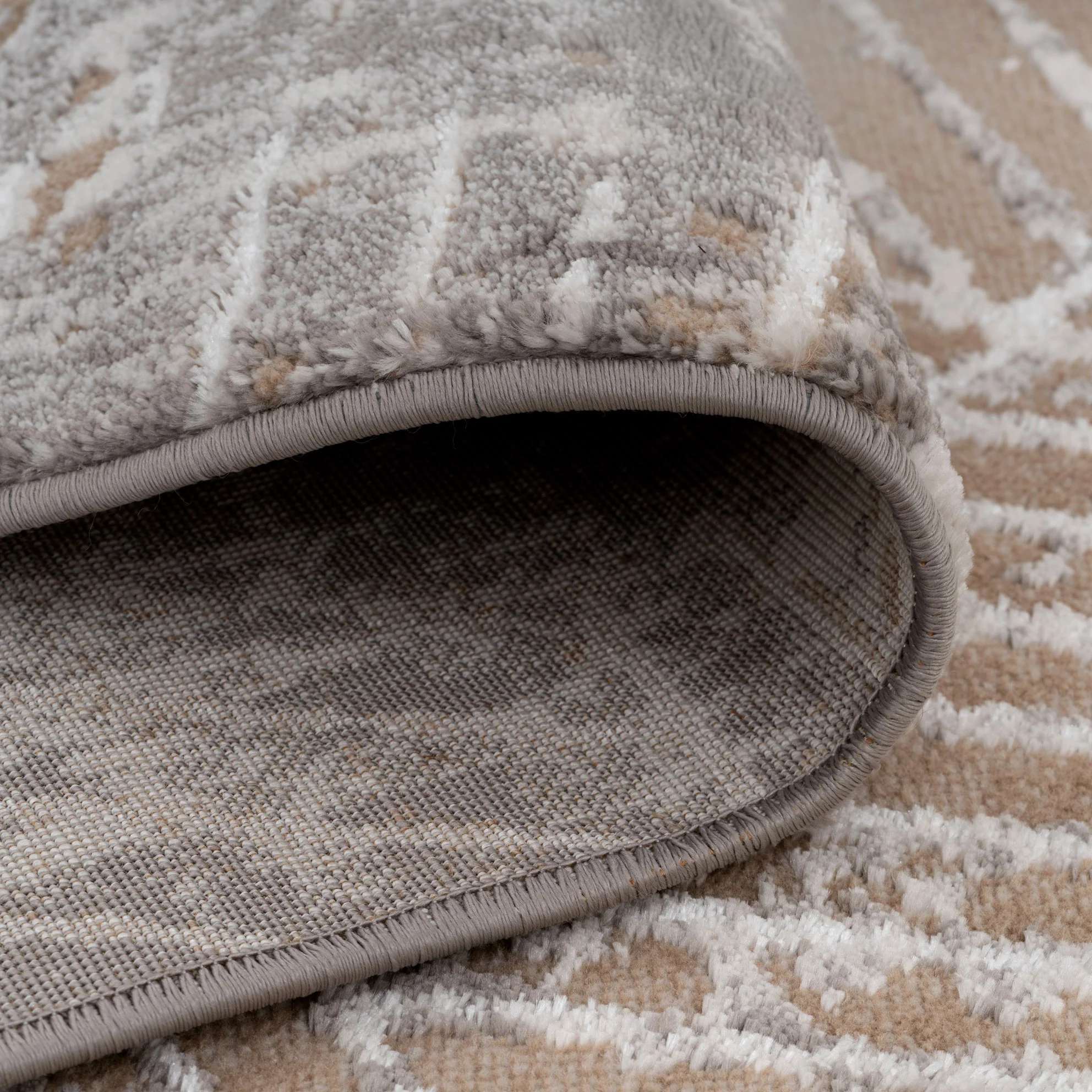 Distressed Beige Art Deco Runner Rug - Image 6