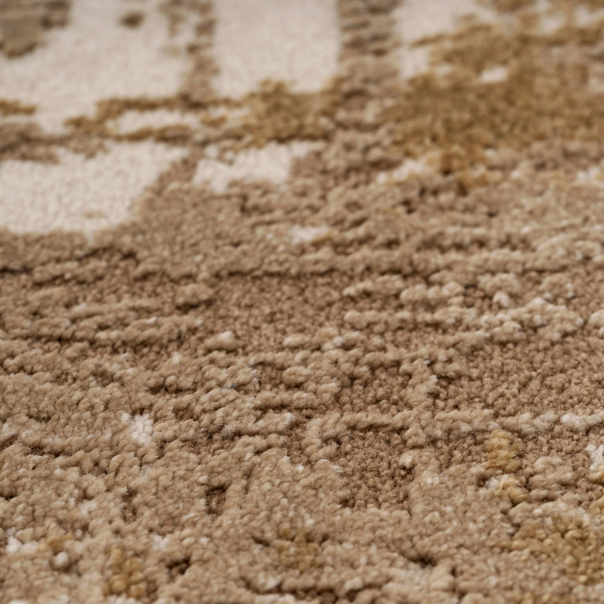 Distressed Brushstroke Beige Runner Rug - Image 4