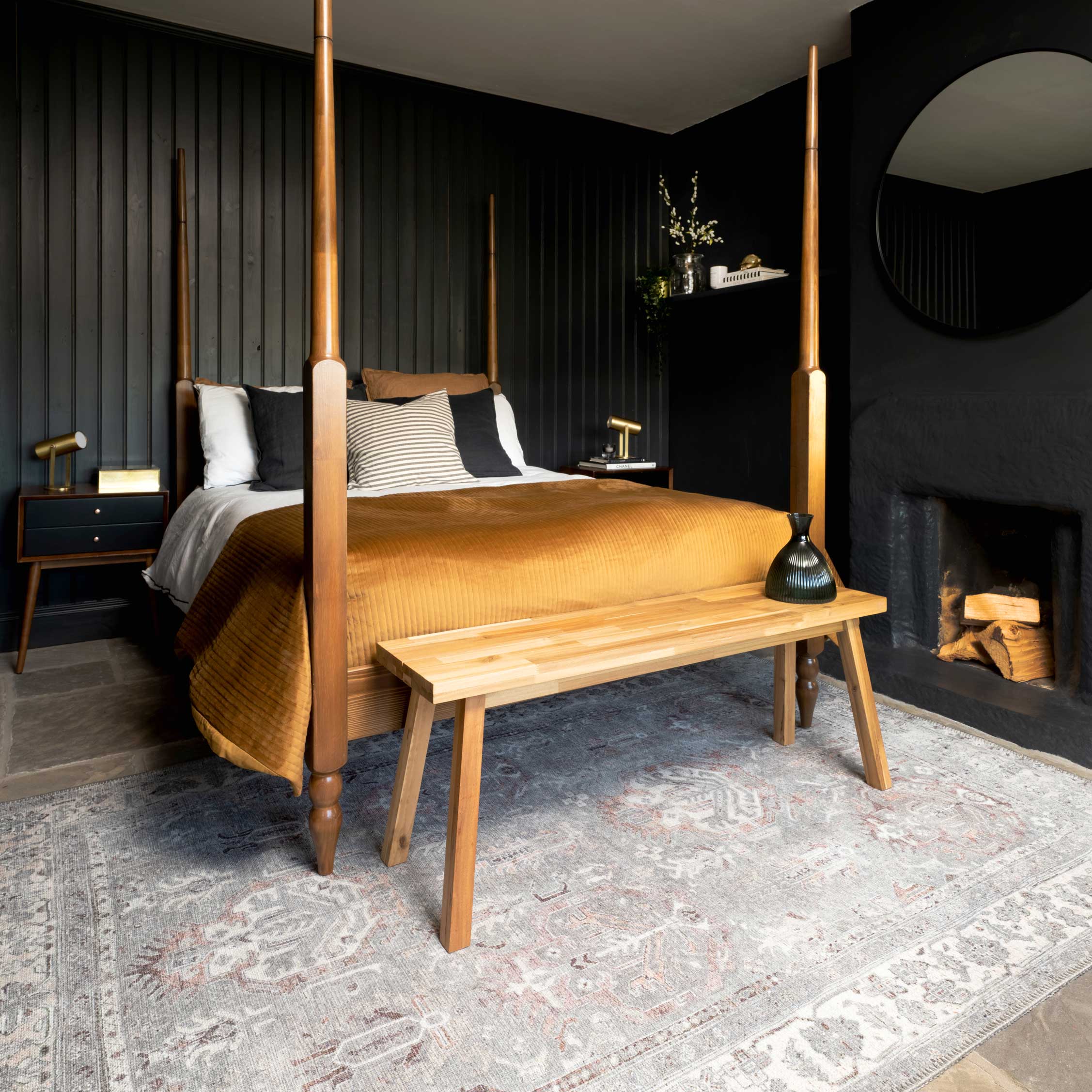 Flatwoven Washable Distressed Grey Bordered Rug - Grand - Image 11