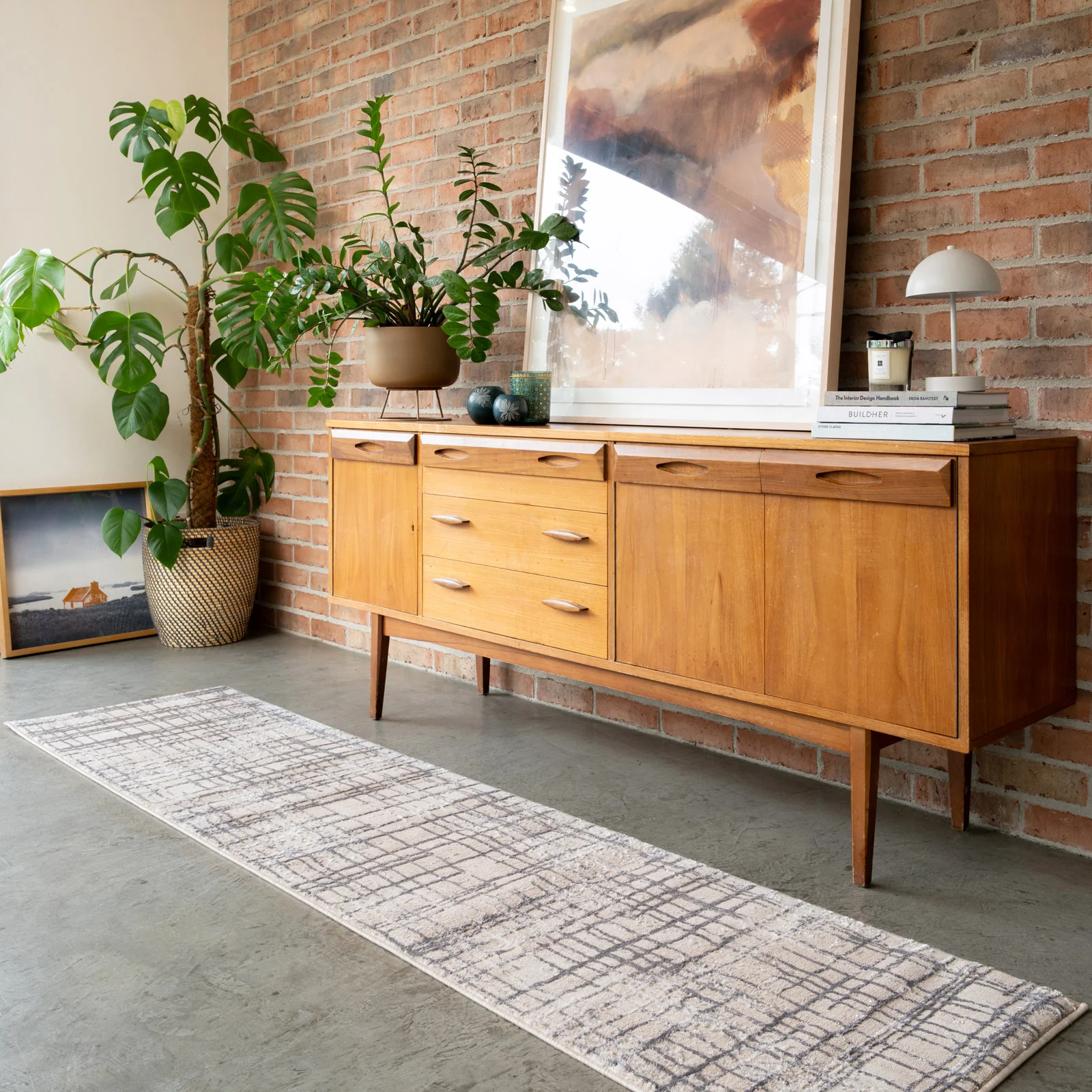 Distressed Linear Beige Silver Rug - Diora - Image 5