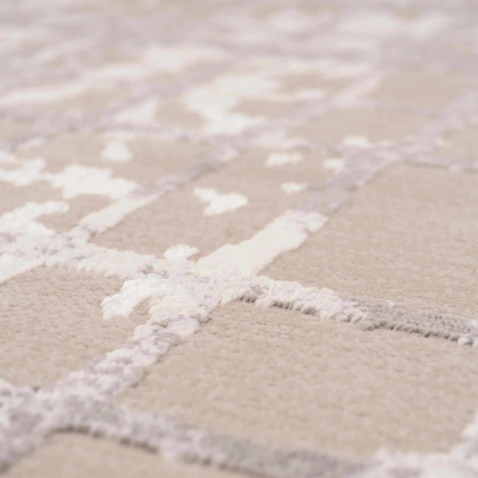 Distressed Linear Beige Silver Rug - Diora - Image 8