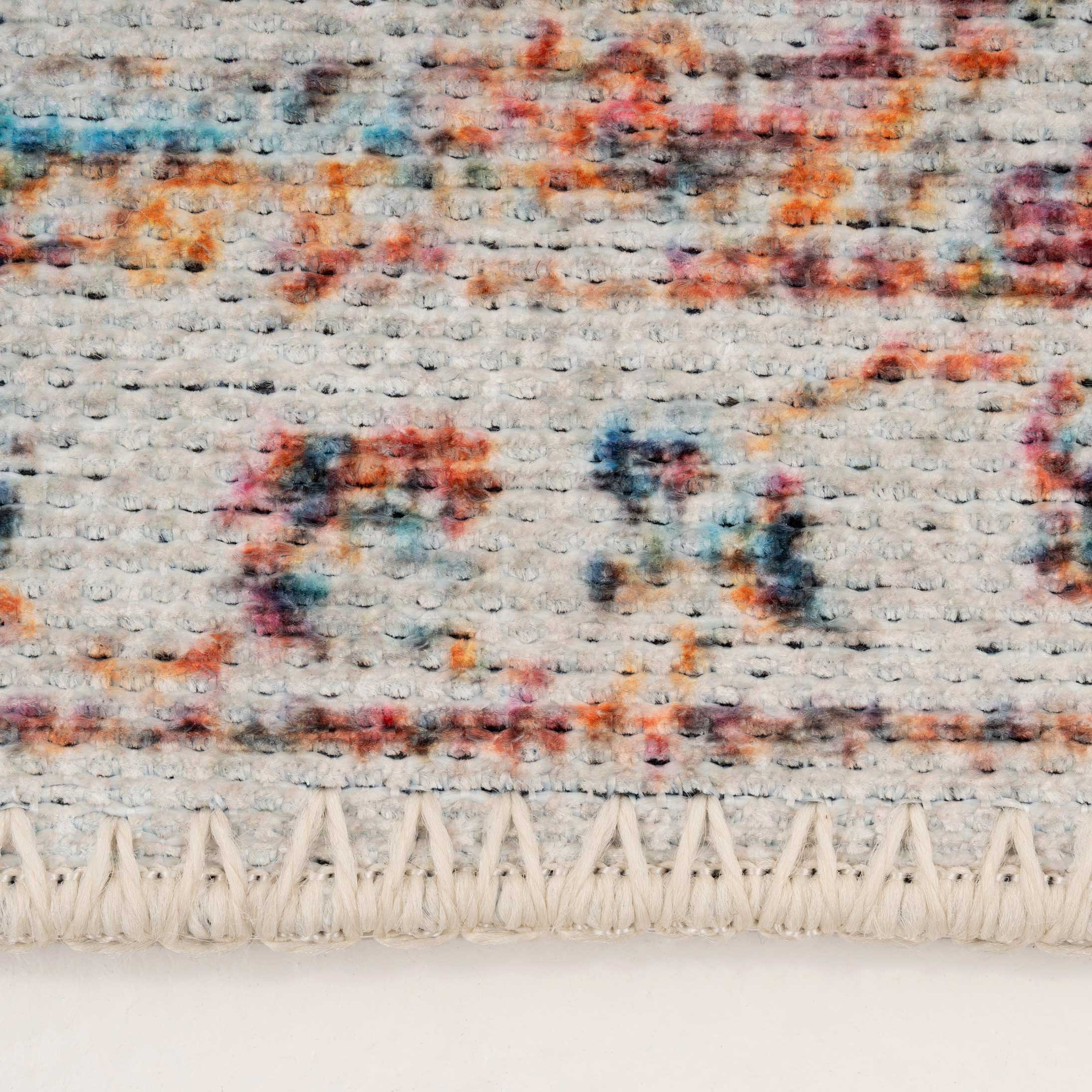 Flatwoven Washable Distressed Multicolour Area Rug - Cecilia - Image 4