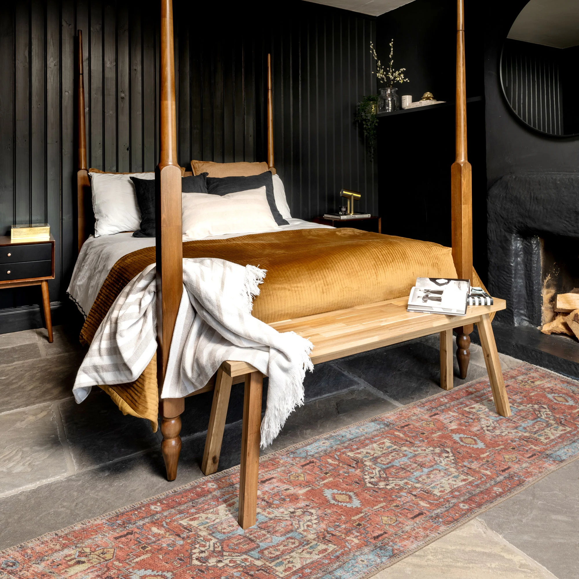 Flatwoven Washable Distressed Terracotta Aztec Runner - Yana - Image 3