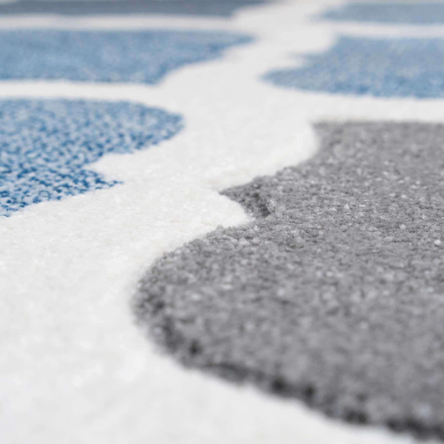 Fresh Trellis Blue Living Room Rug - Topaz - Image 5