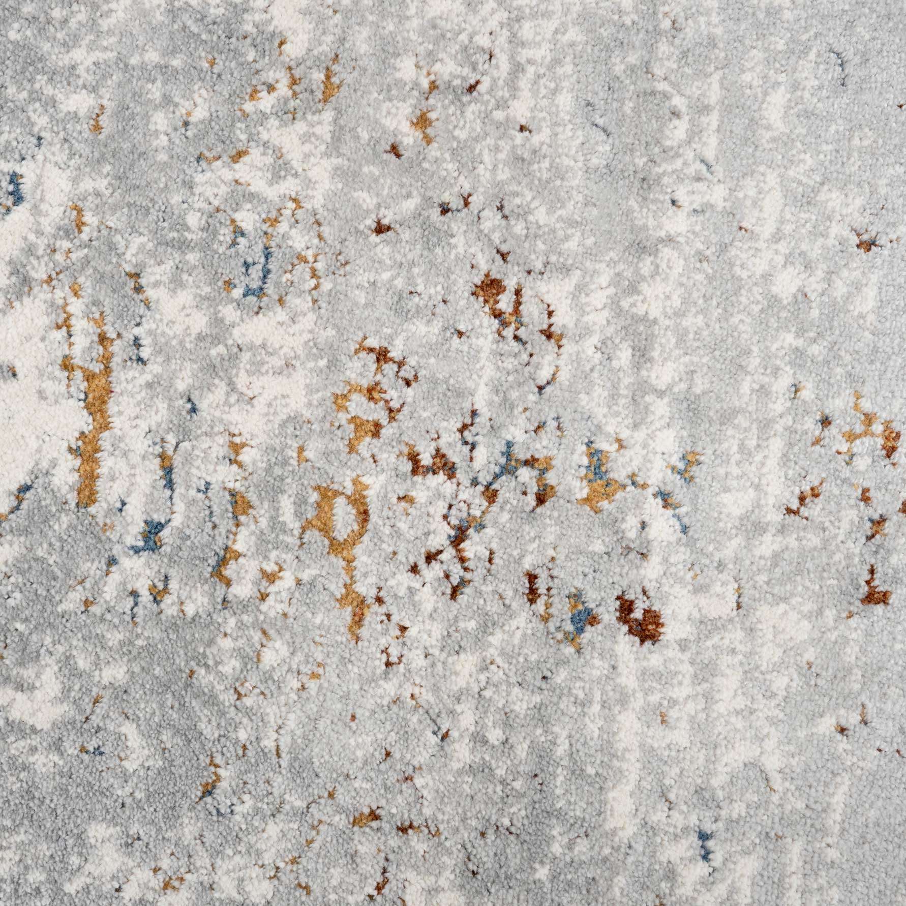 Grey Distressed Multicoloured Abstract Kitchen Runner Rug - Image 5