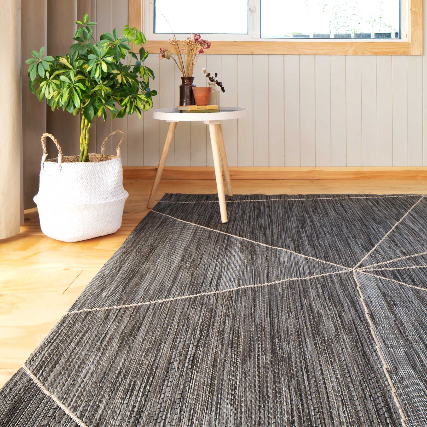 Grey Fractured Flatweave Indoor Outdoor Area Rug - Bonnie - Image 3