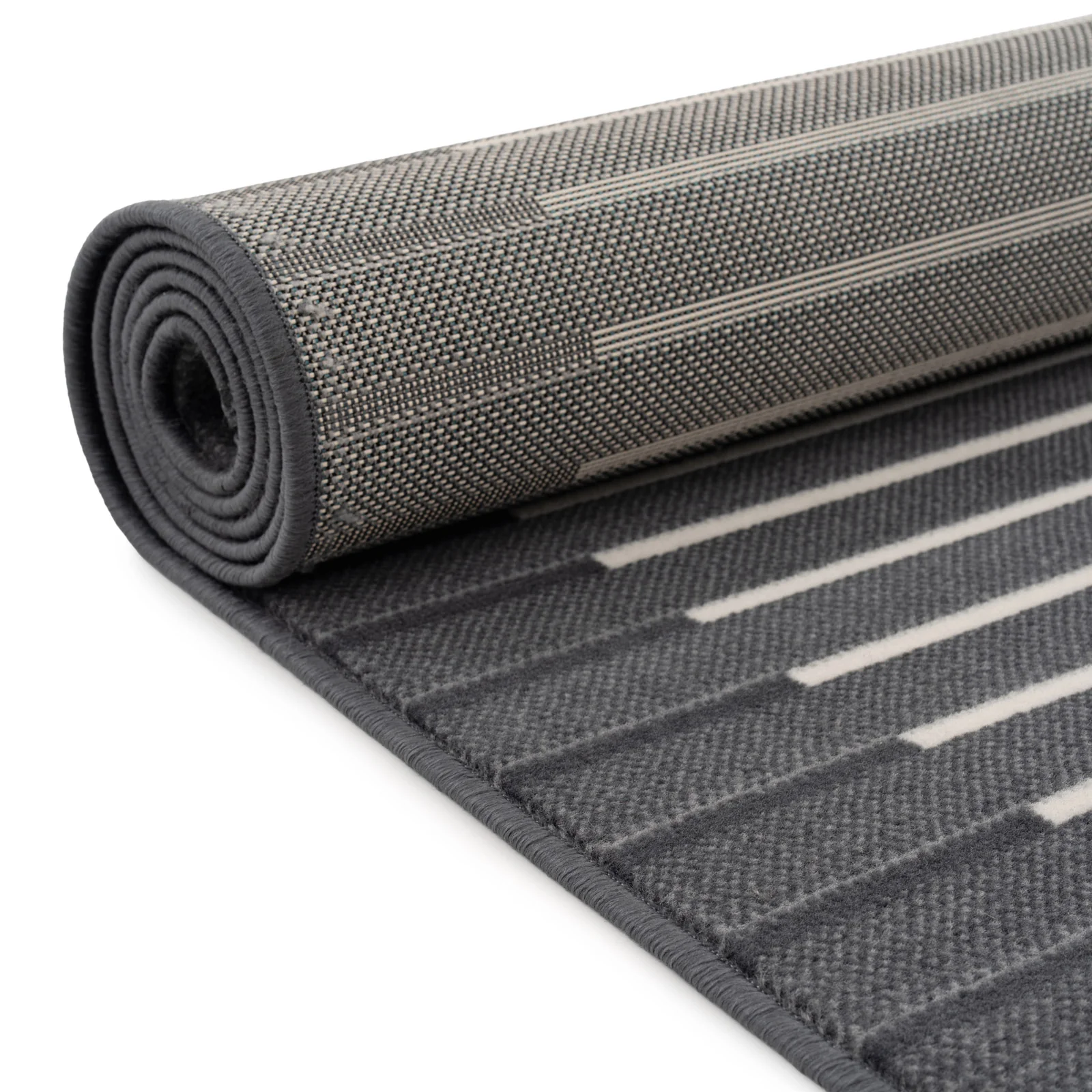 Grey Striped Stair Carpet Runner - Cut to Measure - Image 4