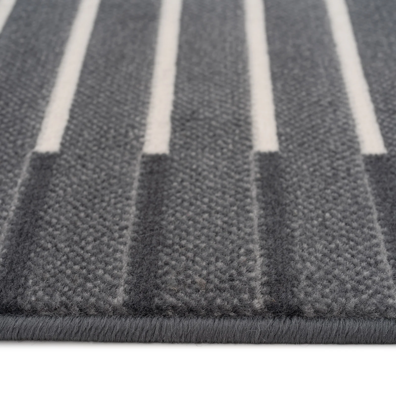 Grey Striped Stair Carpet Runner - Cut to Measure - Image 5
