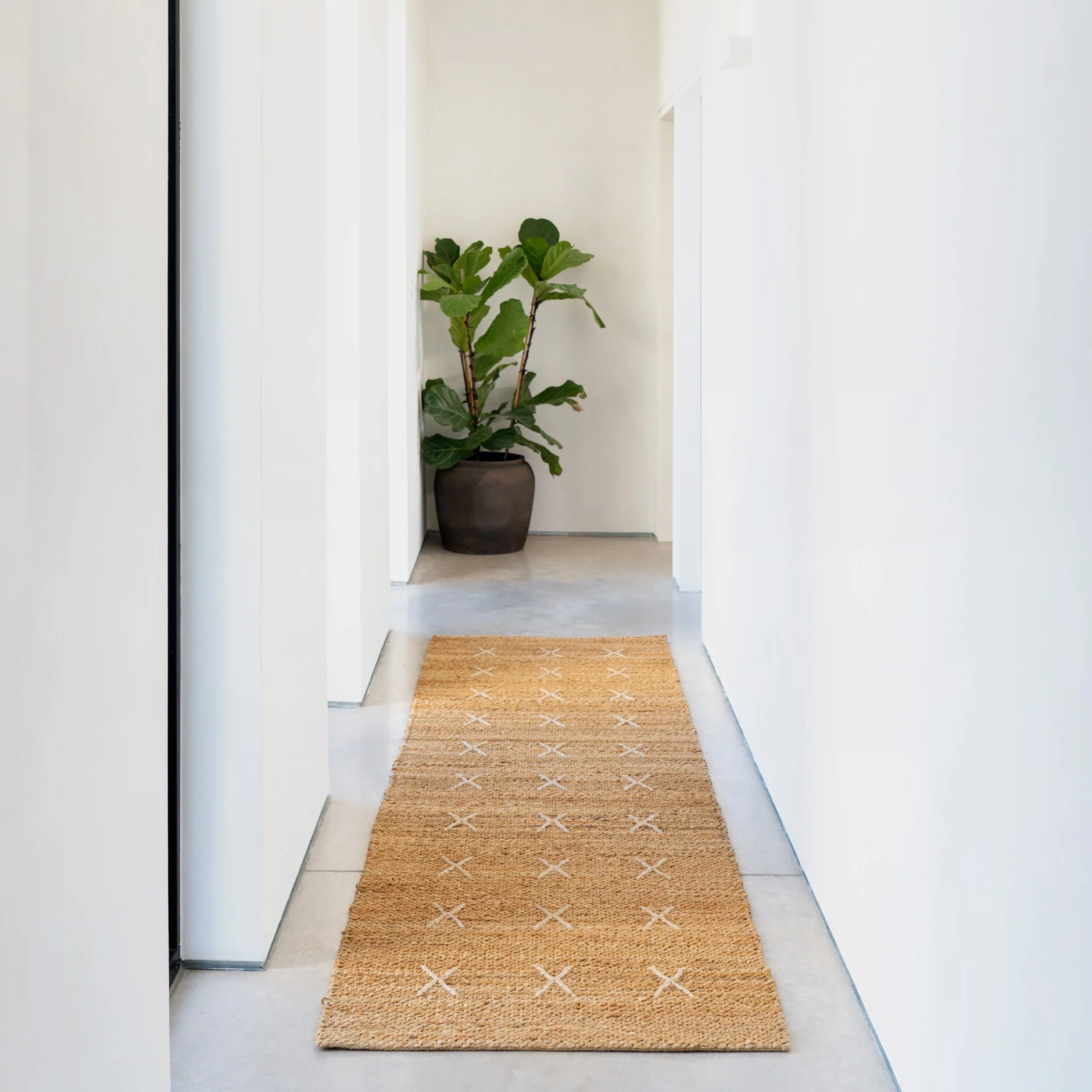 Handwoven Brown Jute Cross Stitch Rug - Callie - Image 7