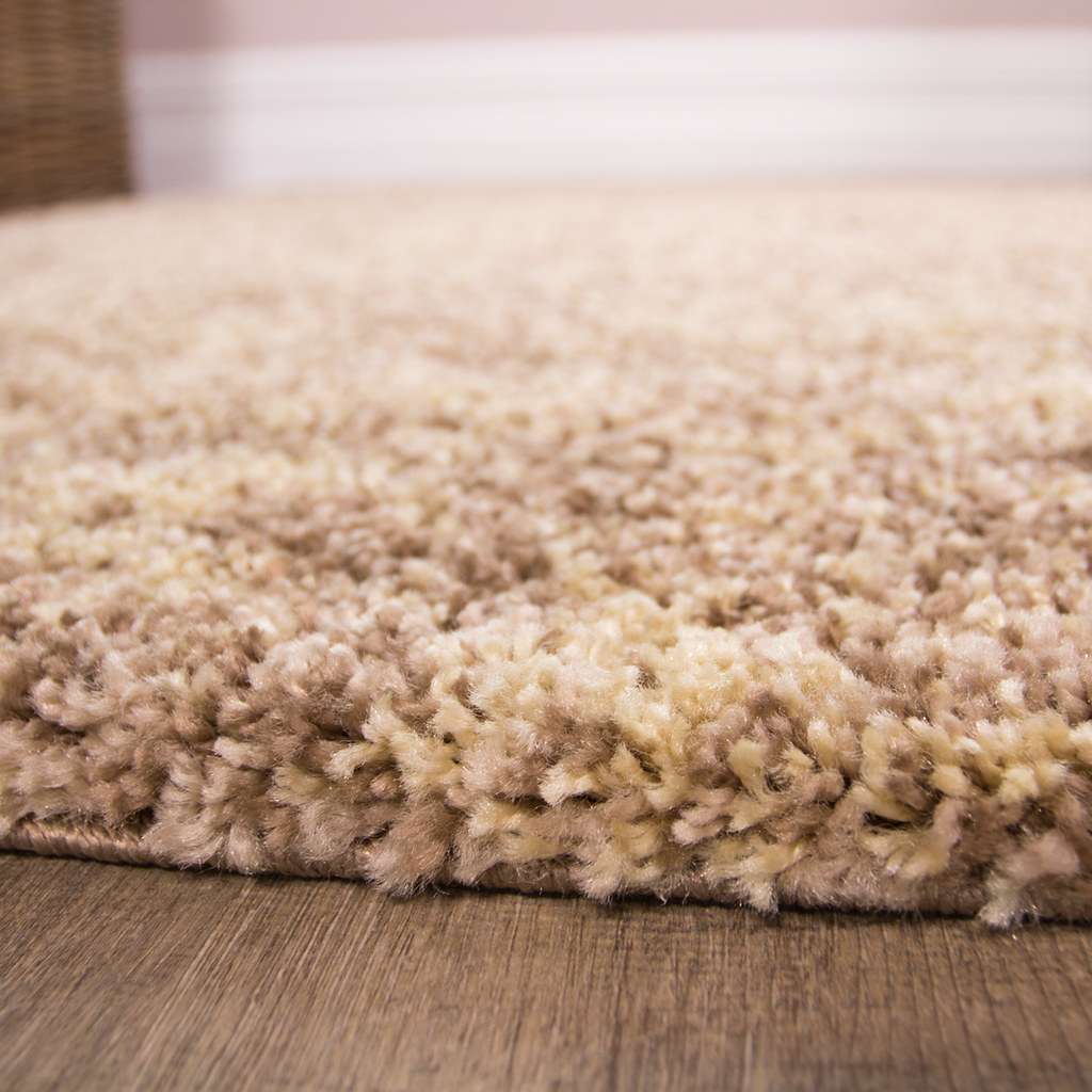 Luxurious Taupe Shaggy Living Room Rug - Image 3