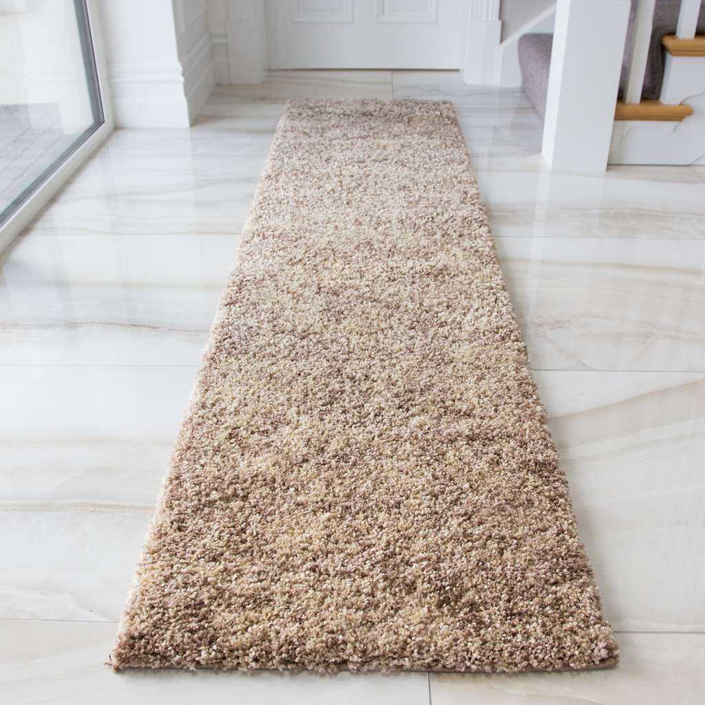 Luxurious Taupe Shaggy Living Room Rug - Image 4