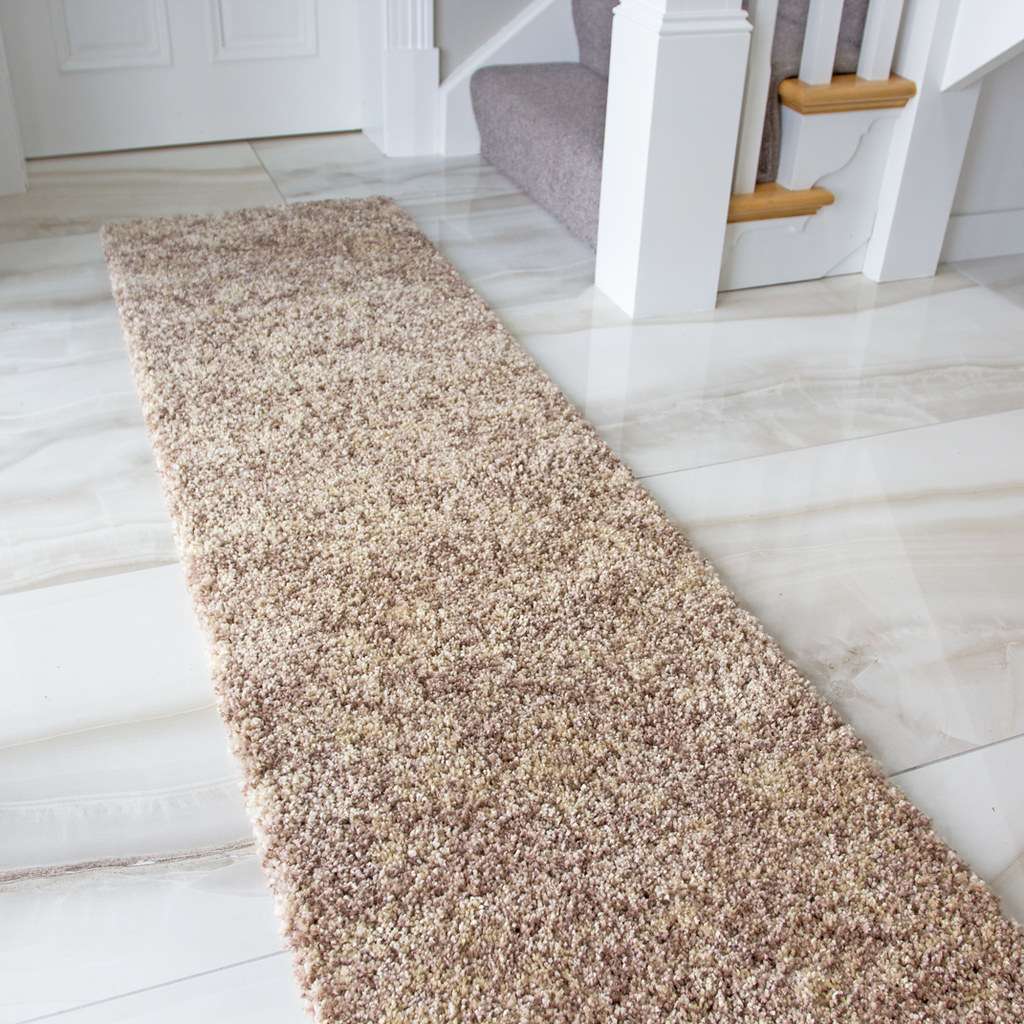 Luxurious Taupe Shaggy Living Room Rug - Image 5