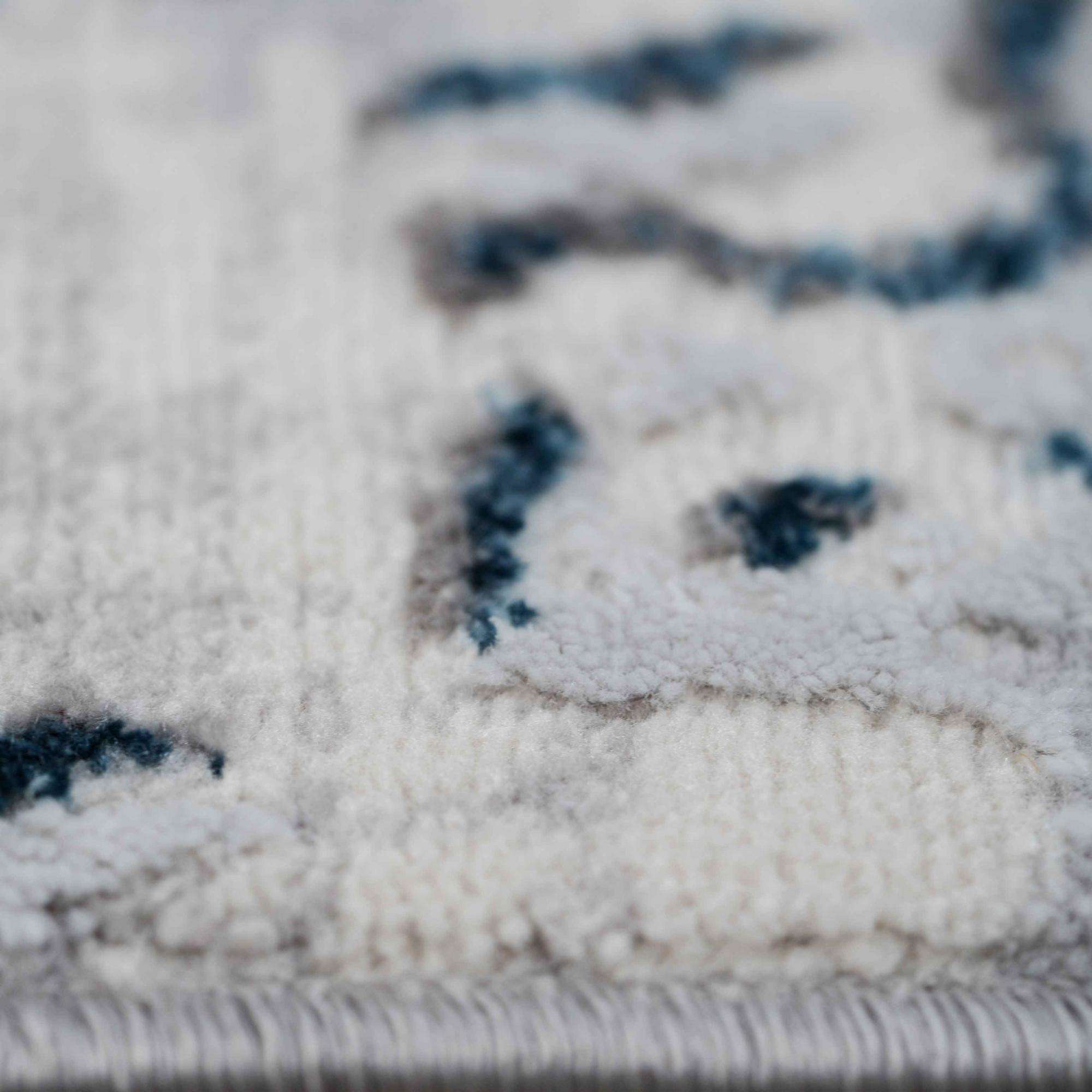 Modern Blue Abstract Distressed Living Room Rugs - Grace - Image 7