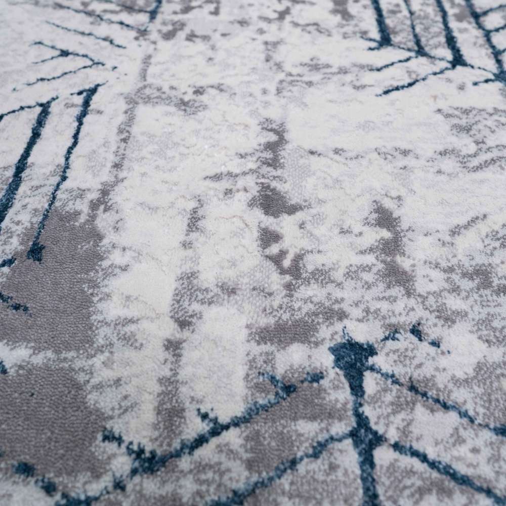 Modern Blue Abstract Geometric Living Room Rugs - Busby - Image 6