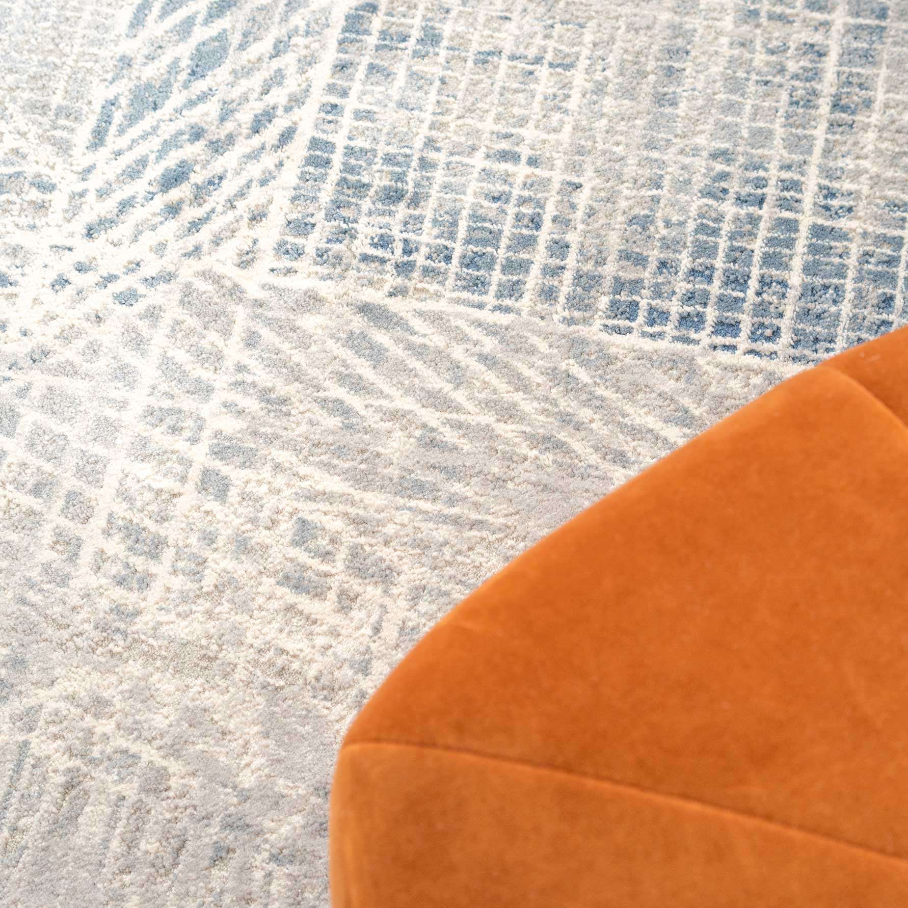 Modern Blue Distressed Abstract Living Room Rug - Astia - Image 4