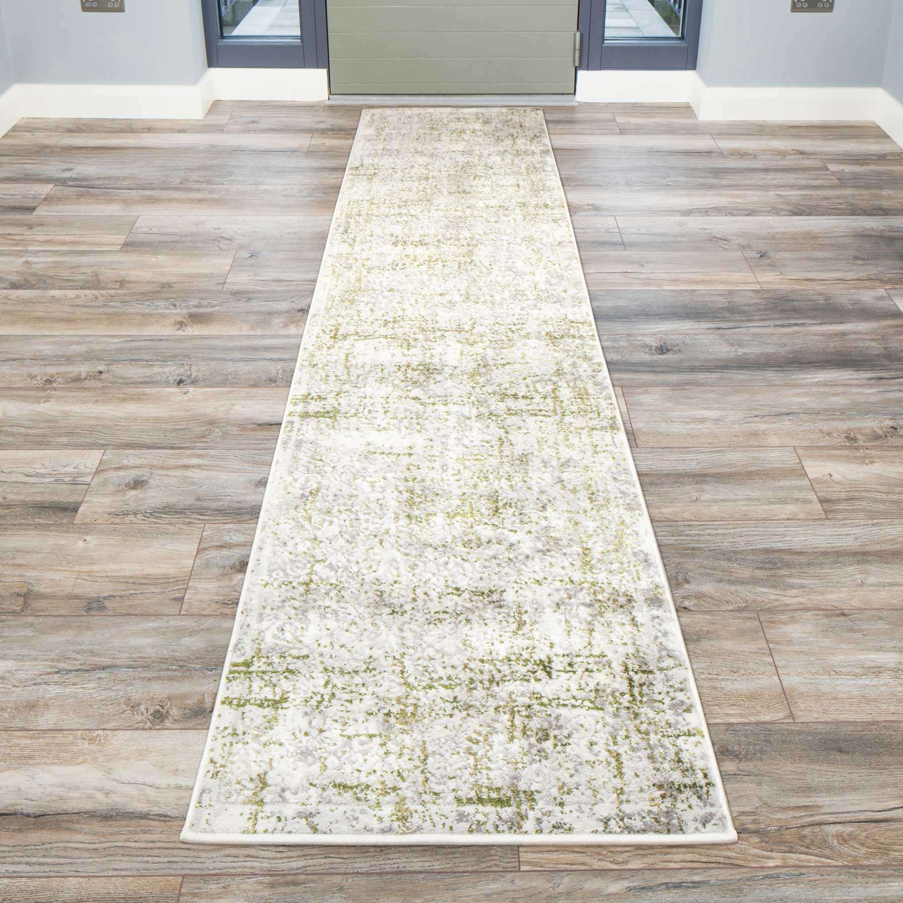 Modern Green Abstract Distressed Rugs - Image 6