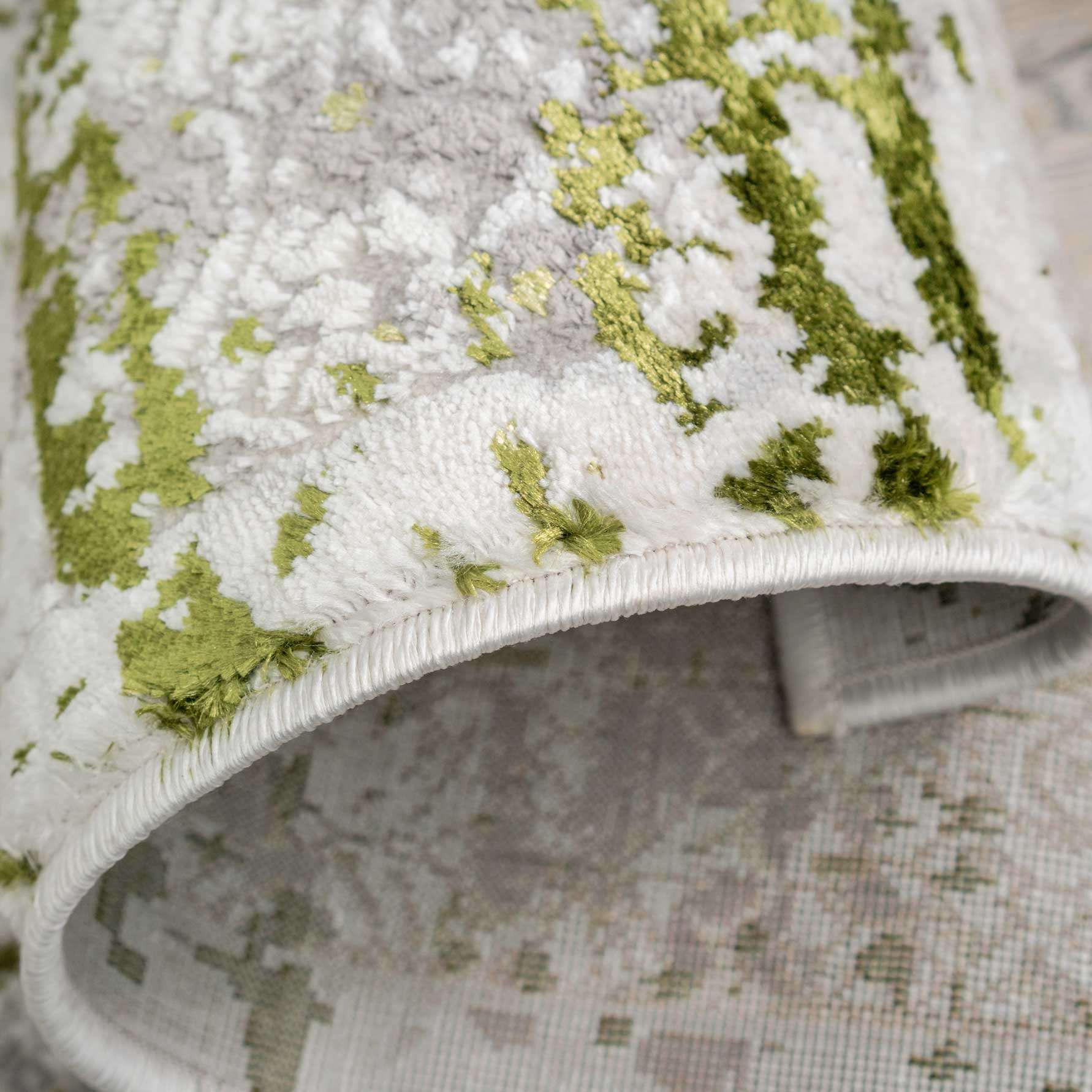 Modern Green Abstract Runner Rugs - Image 6