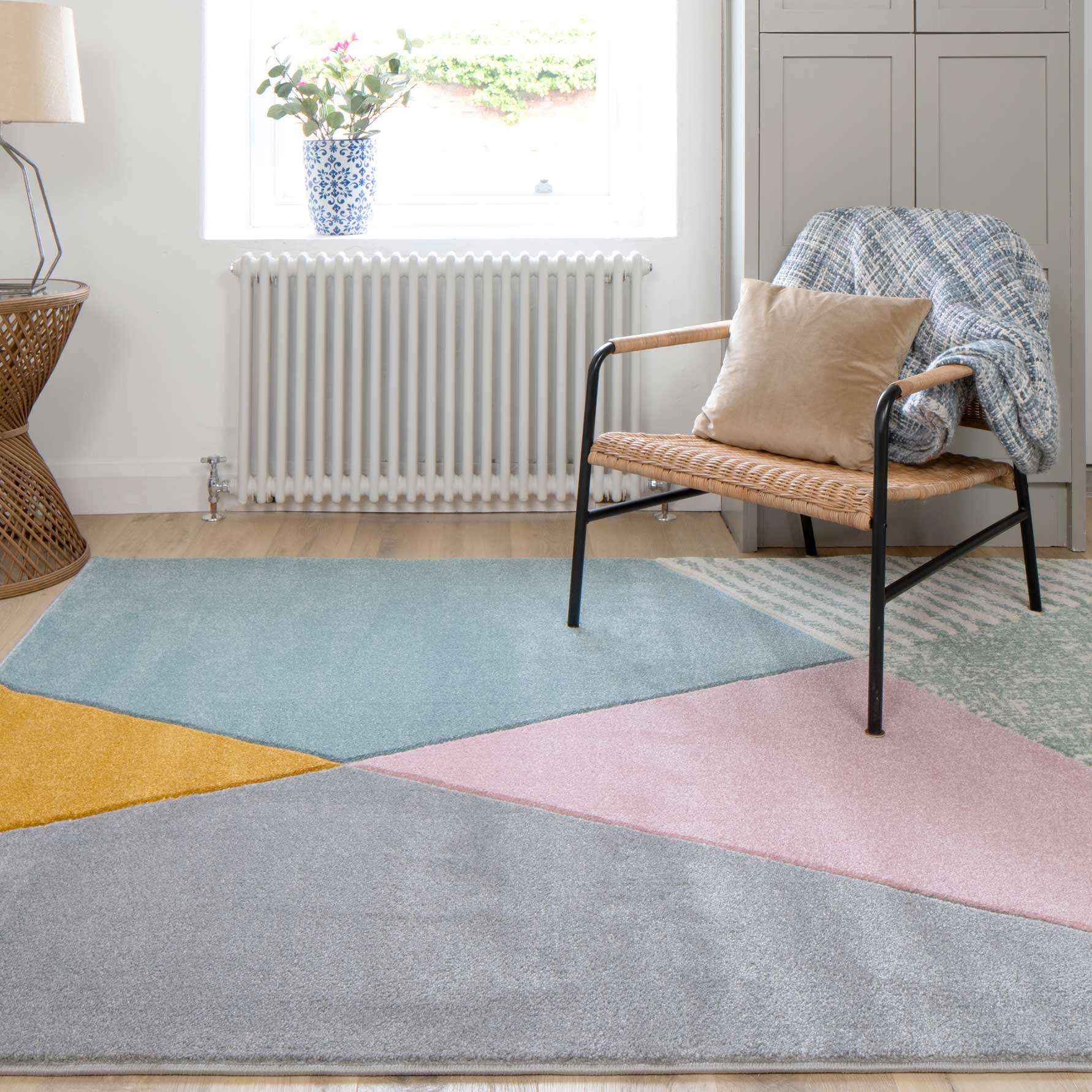Multicoloured Pastel Abstract Area Rug - Image 3