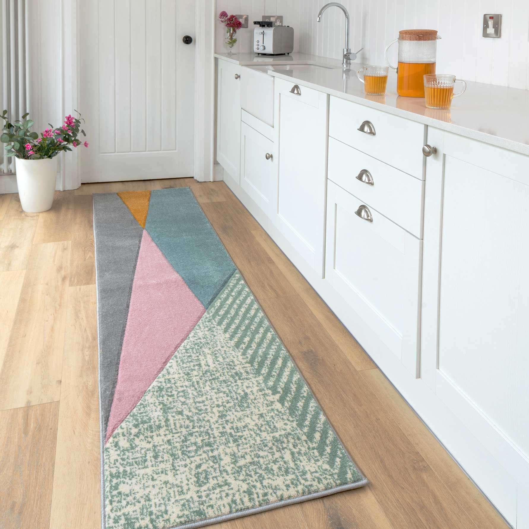 Multicoloured Pastel Abstract Area Rug - Image 4
