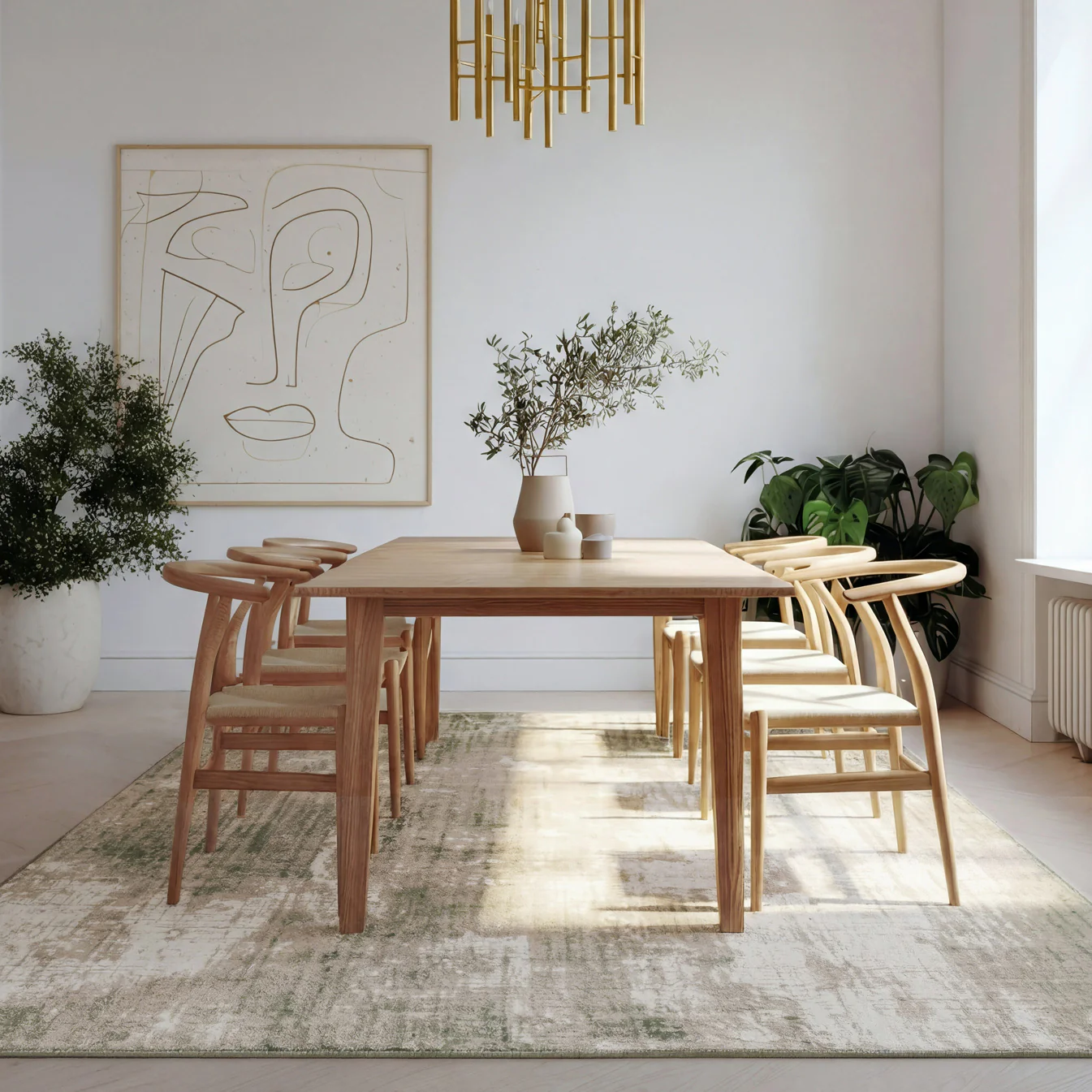 Muted Green Abstract Area Rug - Jasper - Image 3