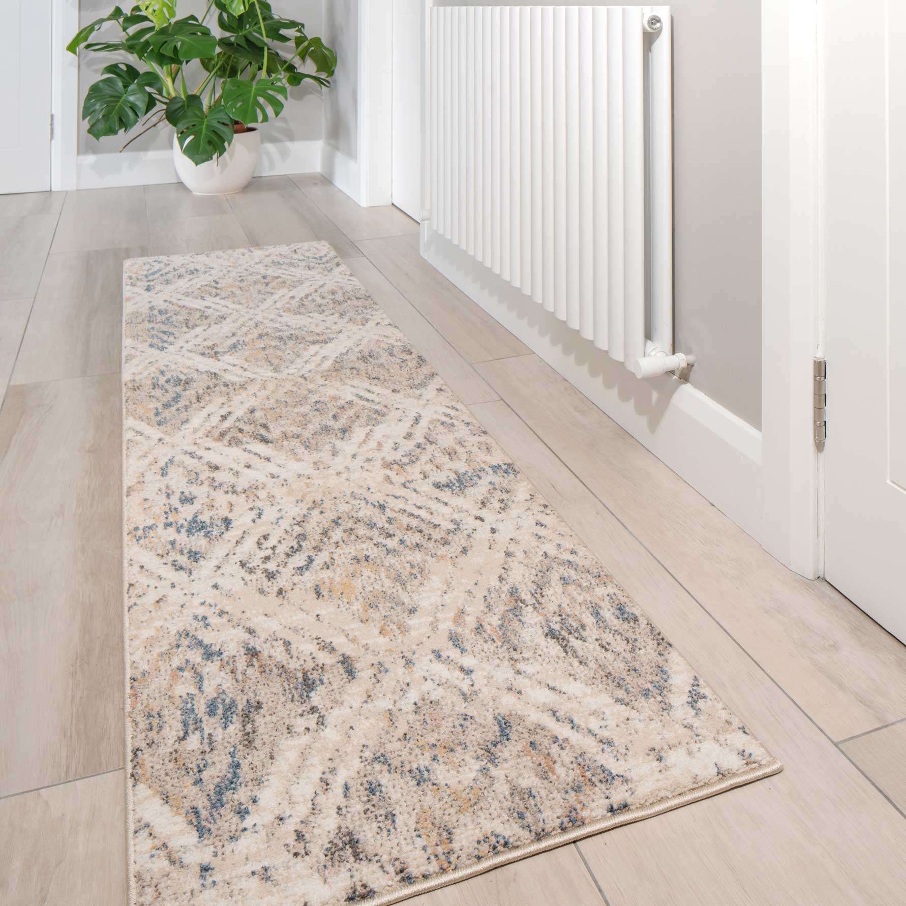 Natural Toned Diamond Hall Runner Rug - Image 5
