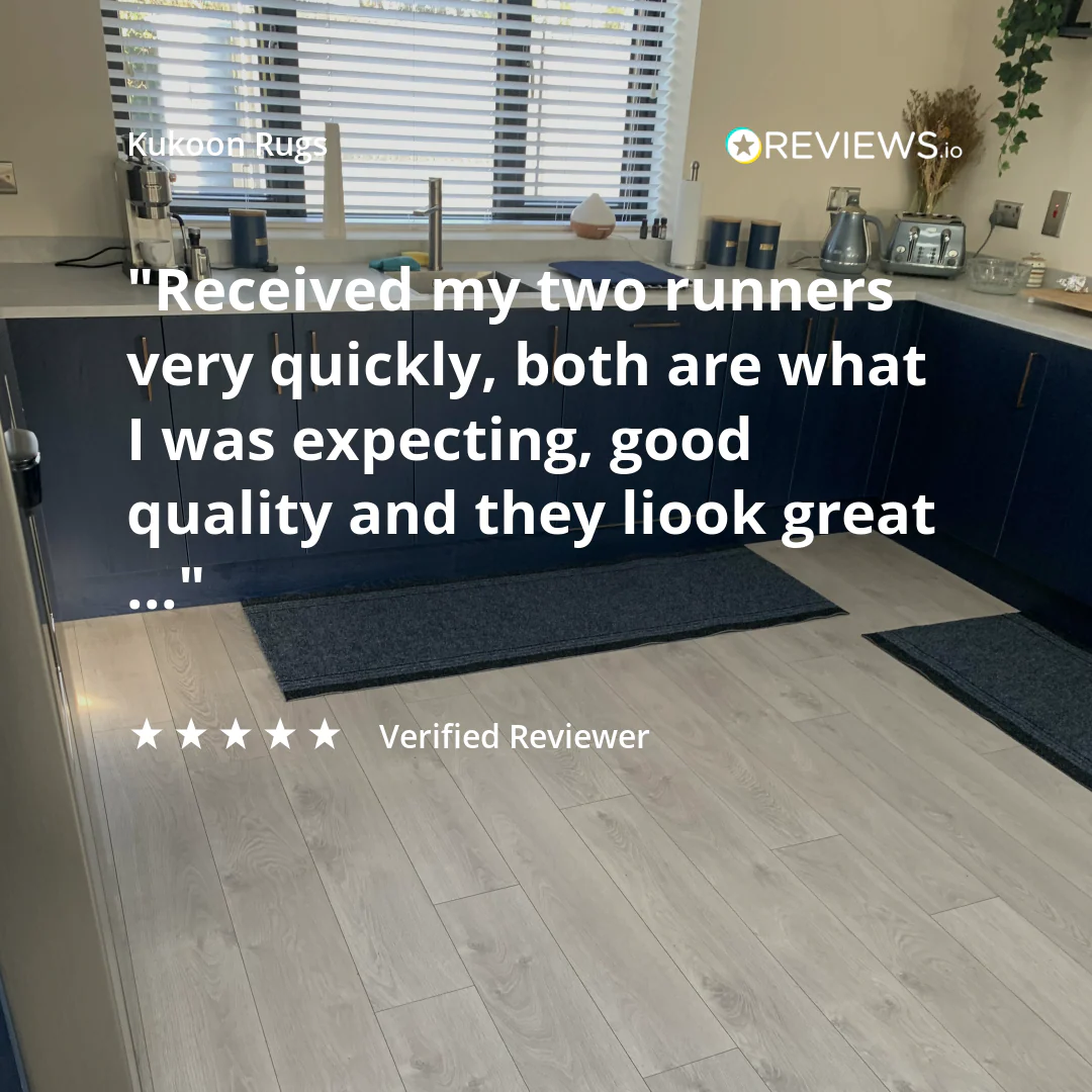 Navy Blue Hard Wearing Runner Rug - Image 4