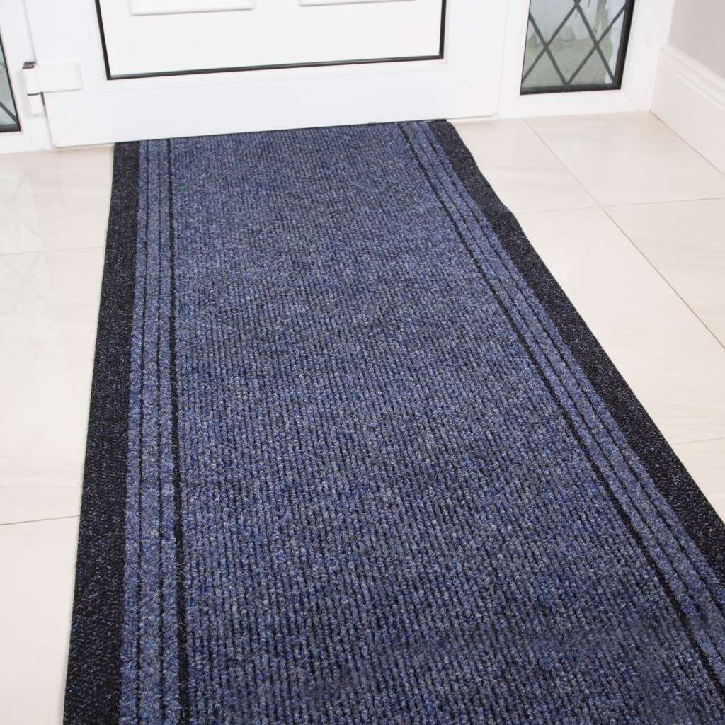 Navy Blue Hard Wearing Runner Rug - Image 5
