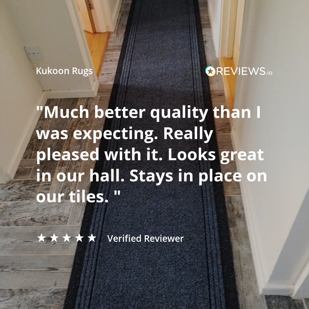 Navy Blue Hard Wearing Runner Rug - Image 7