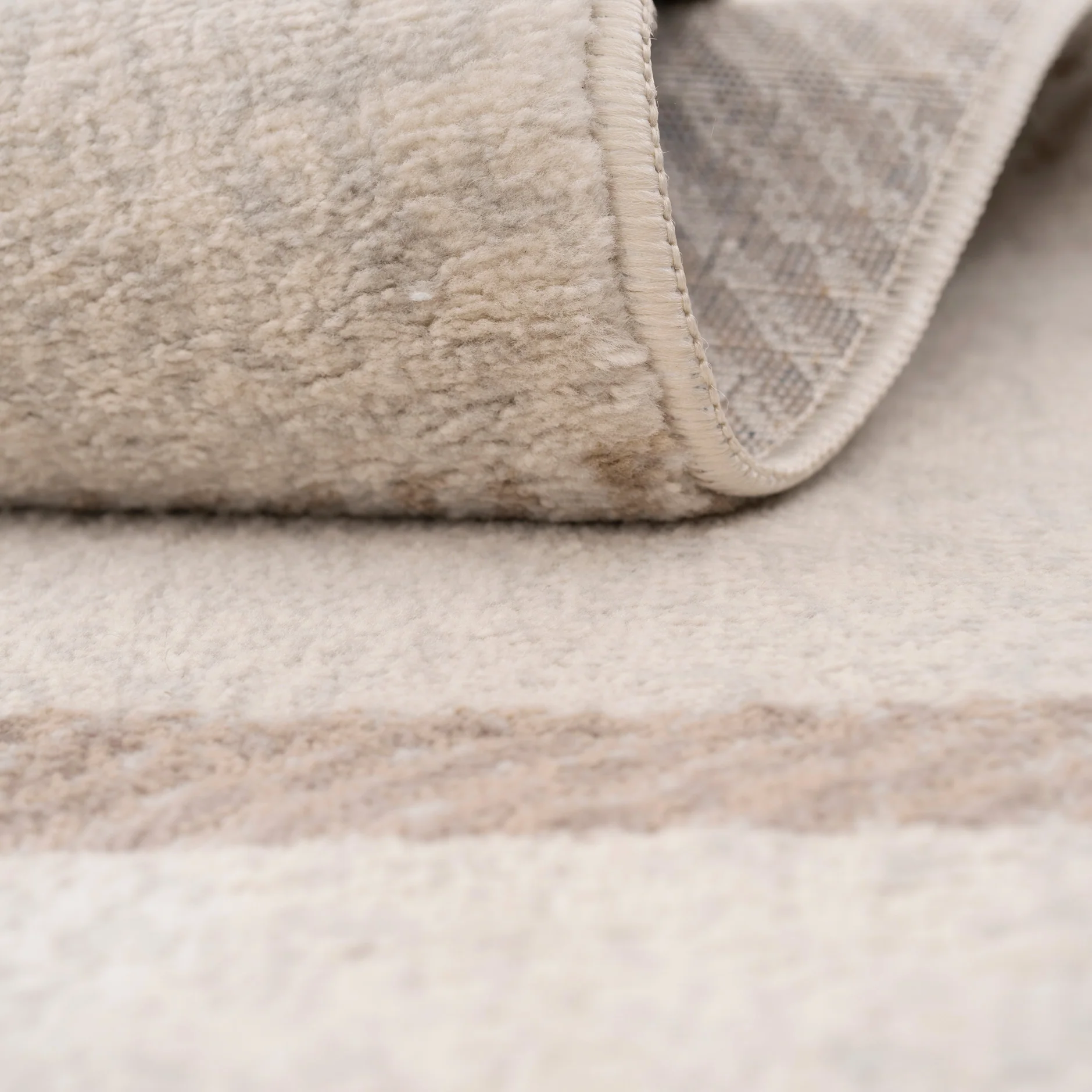 Neutral Cream Beige Tartan Rug - Angus - Image 10