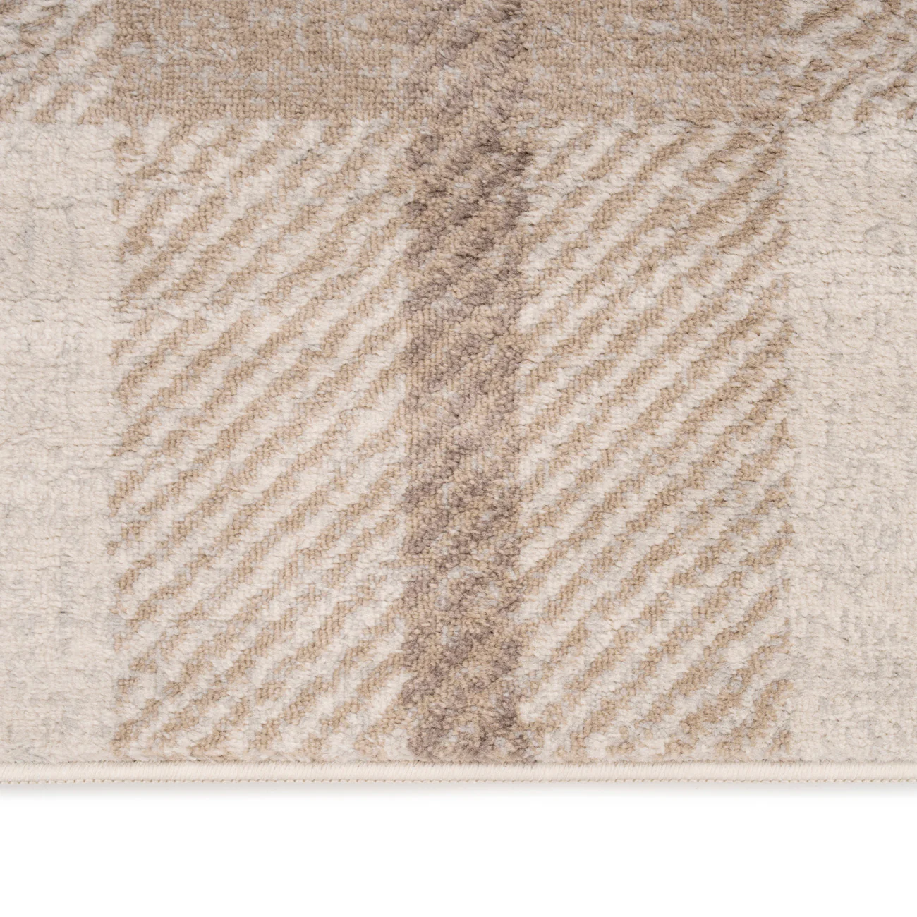 Neutral Cream Beige Tartan Rug - Angus - Image 5