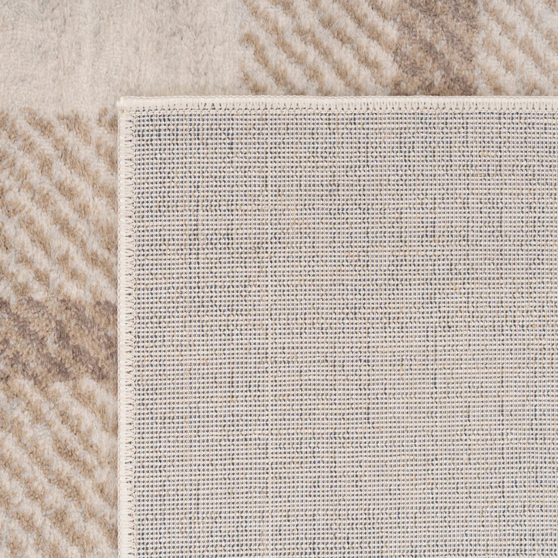Neutral Cream Beige Tartan Rug - Angus - Image 9