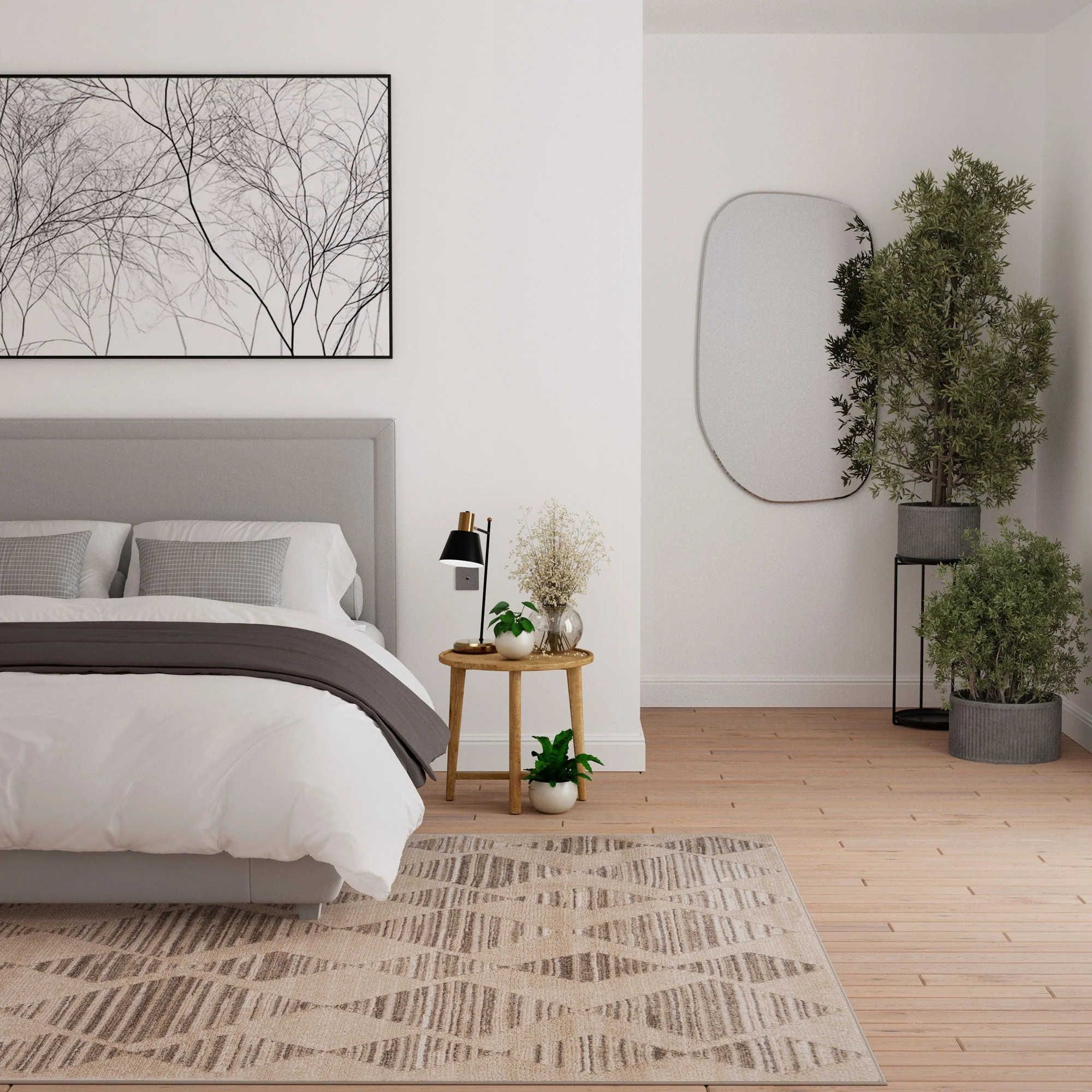 Neutral Diamond Pattern Runner Rug - Image 3